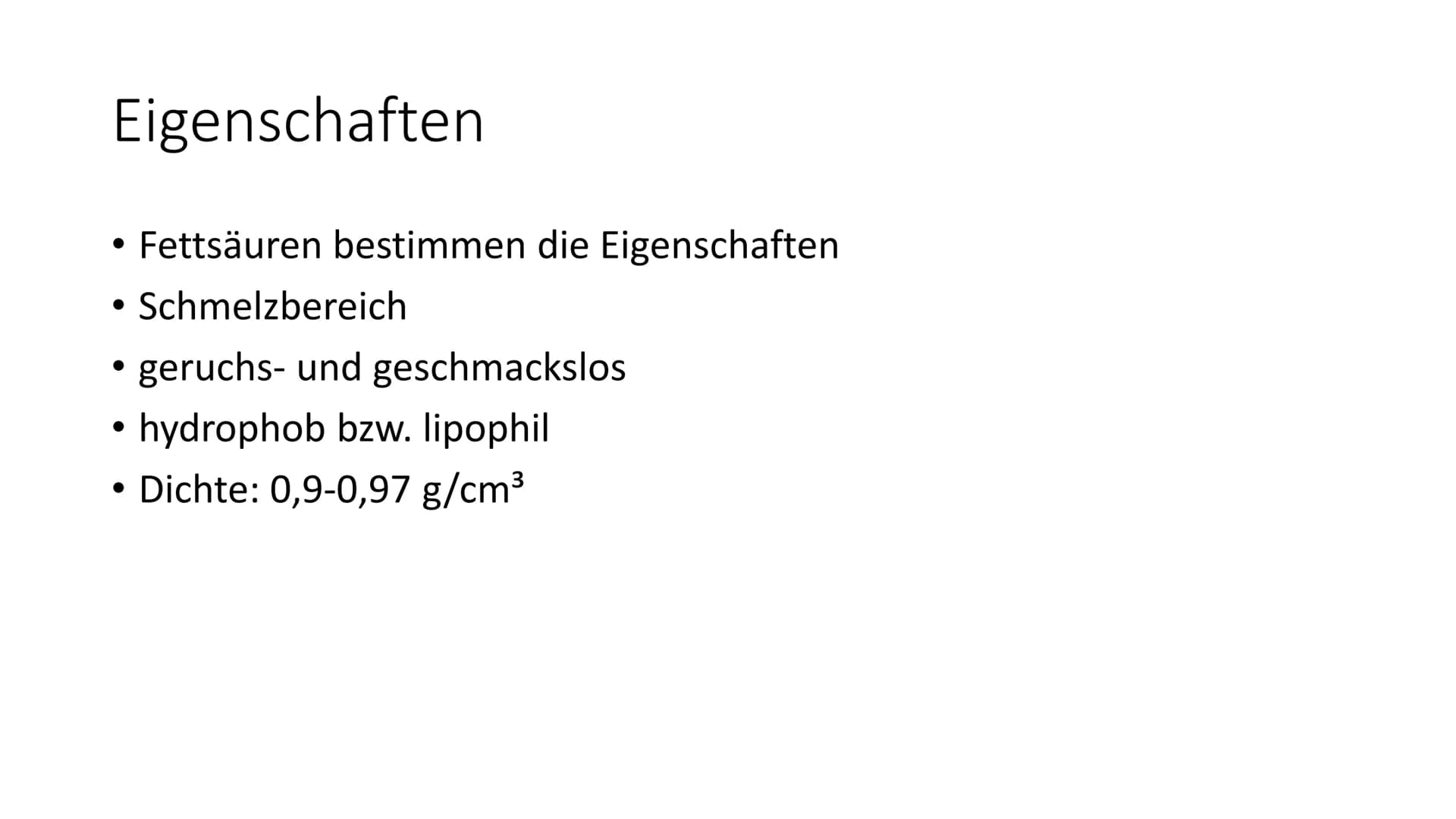 Fette # Gliederung
1. Was sind Fette?
2. Bedeutung der Fette
3. Aufbau und Eigenschaften
4. Fettsäuren
5. Margarine
6. Gewinnung
7. Verwendu