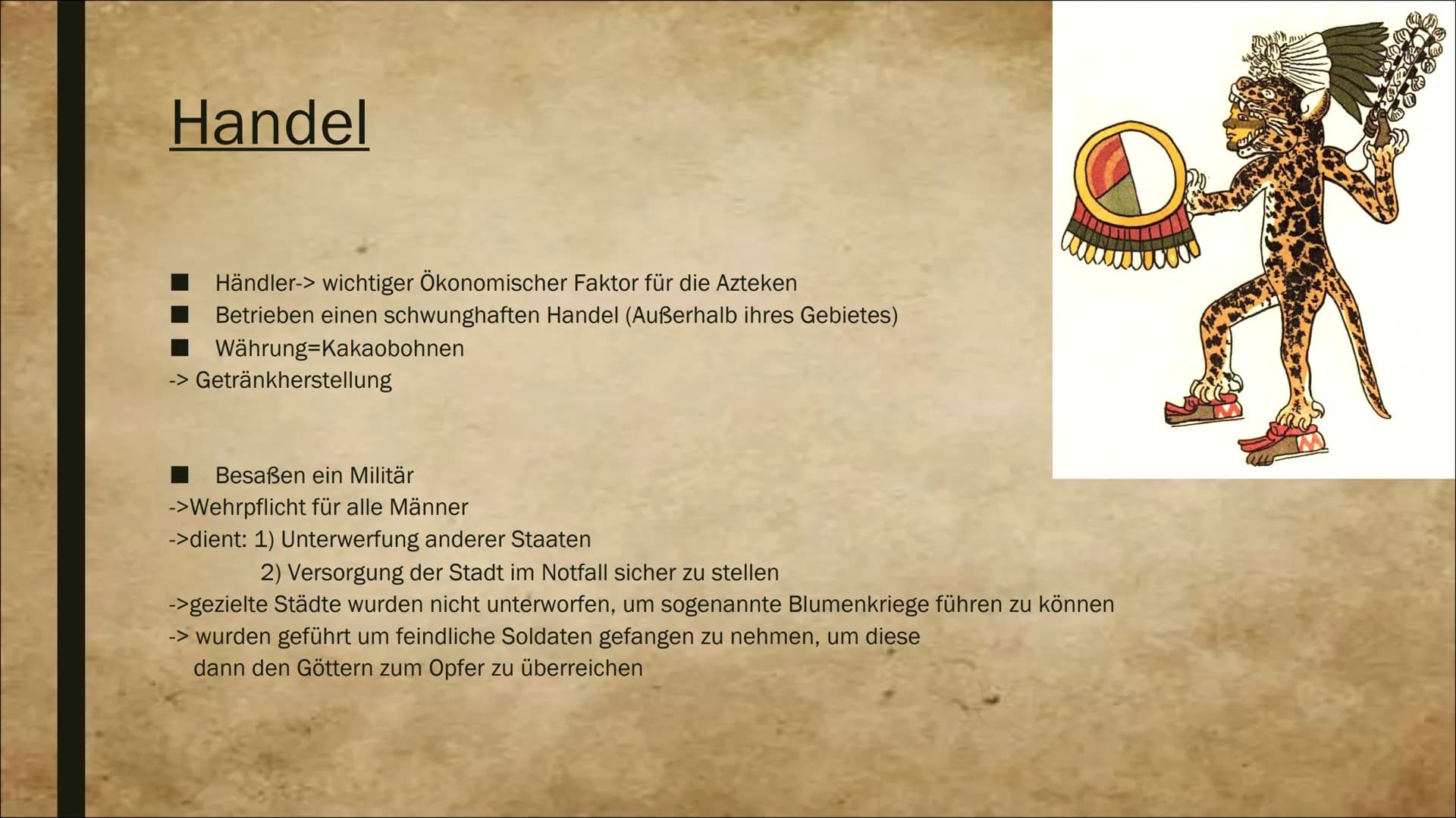 # Azteken-Geschichte und Untergang
## Geographie
* Zogen zu ihrem Herrschaftsgebiet zurück
* Reich wurde von drei Stämmen gegründet
## Aufst
