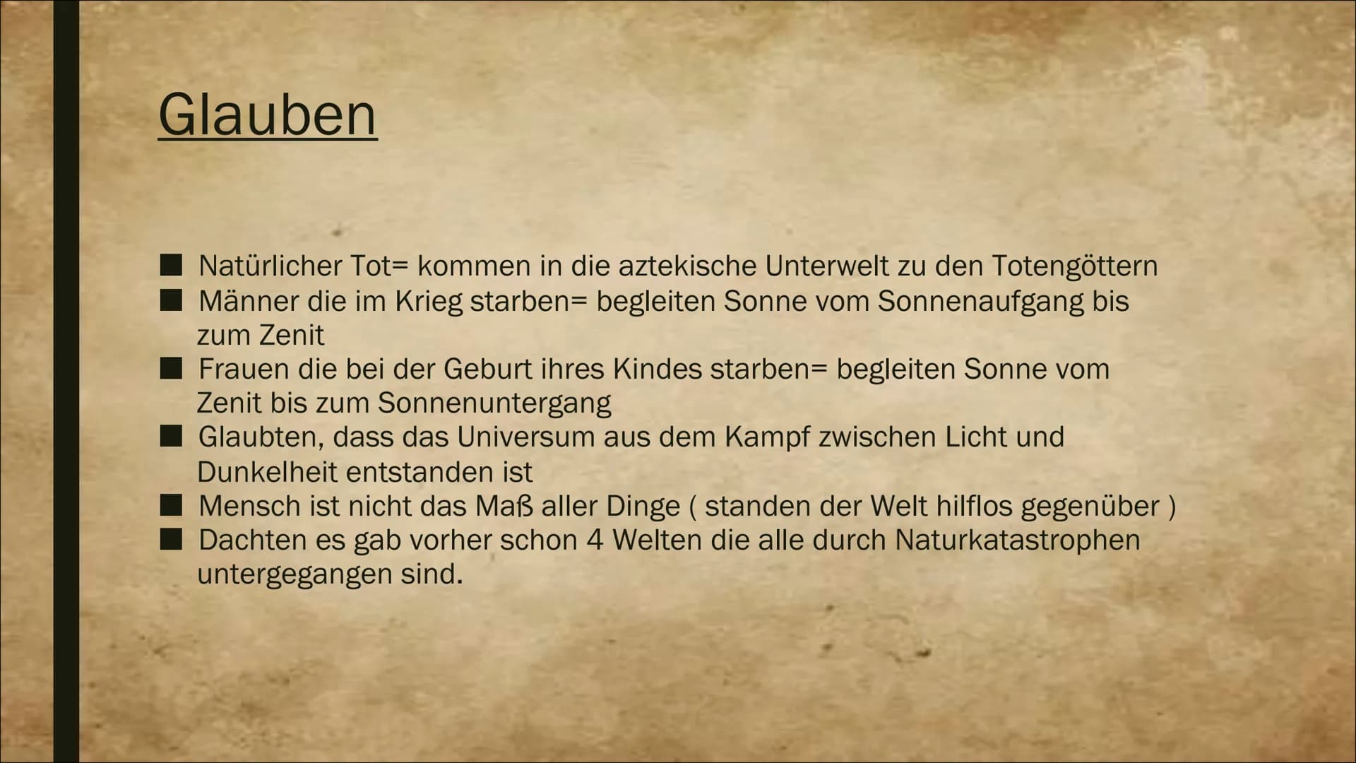 # Azteken-Geschichte und Untergang
## Geographie
* Zogen zu ihrem Herrschaftsgebiet zurück
* Reich wurde von drei Stämmen gegründet
## Aufst