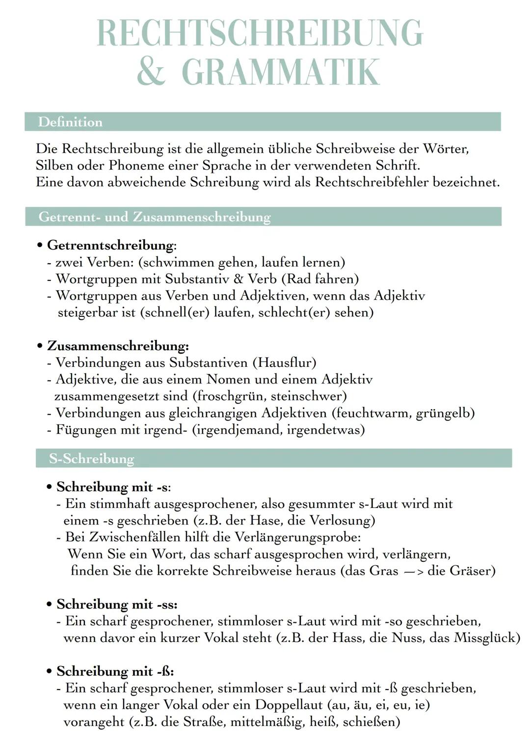 Basic Wissen (Rechtschreibung und Grammatik)
