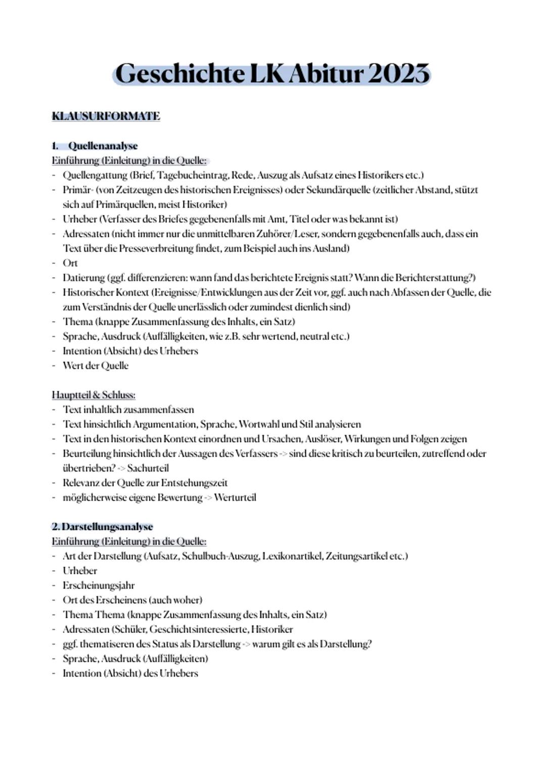 Zusammenfassung Abitur 2023