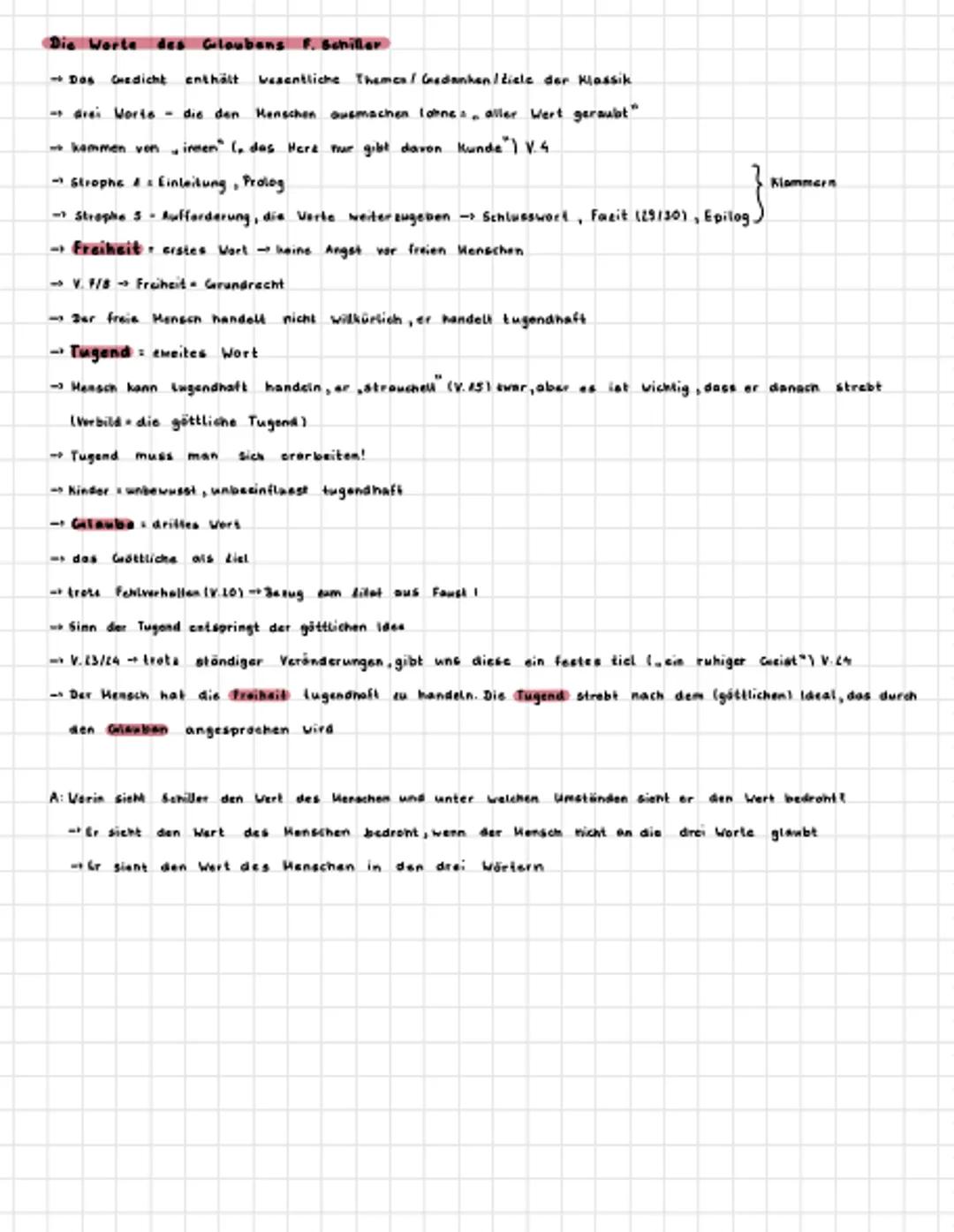 Die Worte des Glaubens von Friedrich Schiller