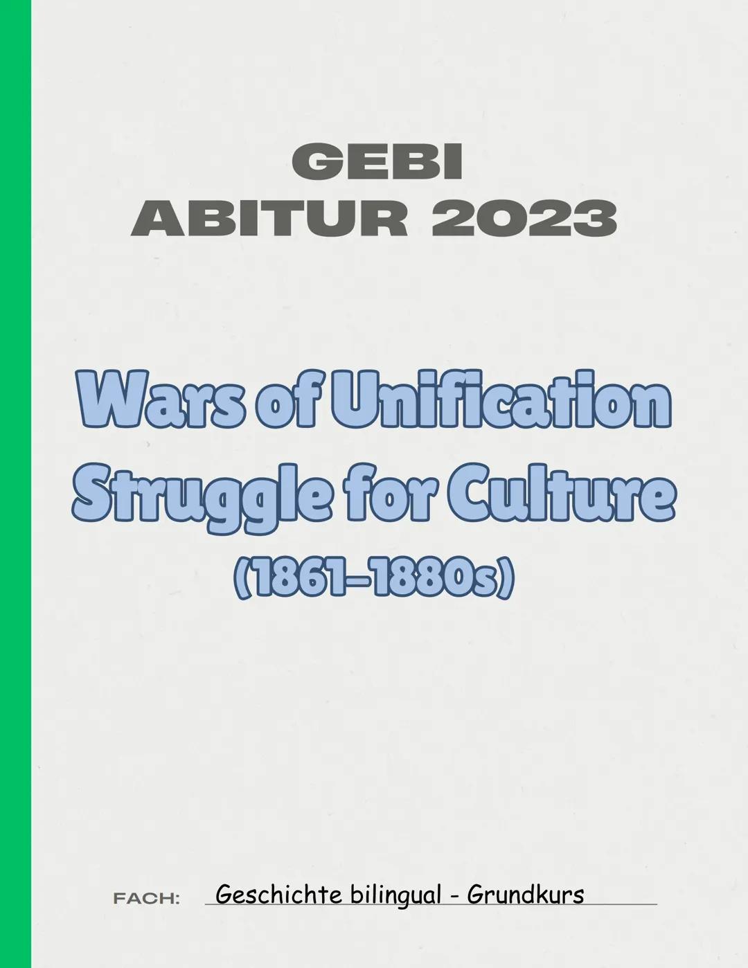 GEBI
ABITUR 2023
All Topics
(1806-1991)
FACH:
Geschichte bilingual - Grundkurs GEBI
ABITUR 2023
pre-March
(1806-1849)
FACH:
Geschichte bilin