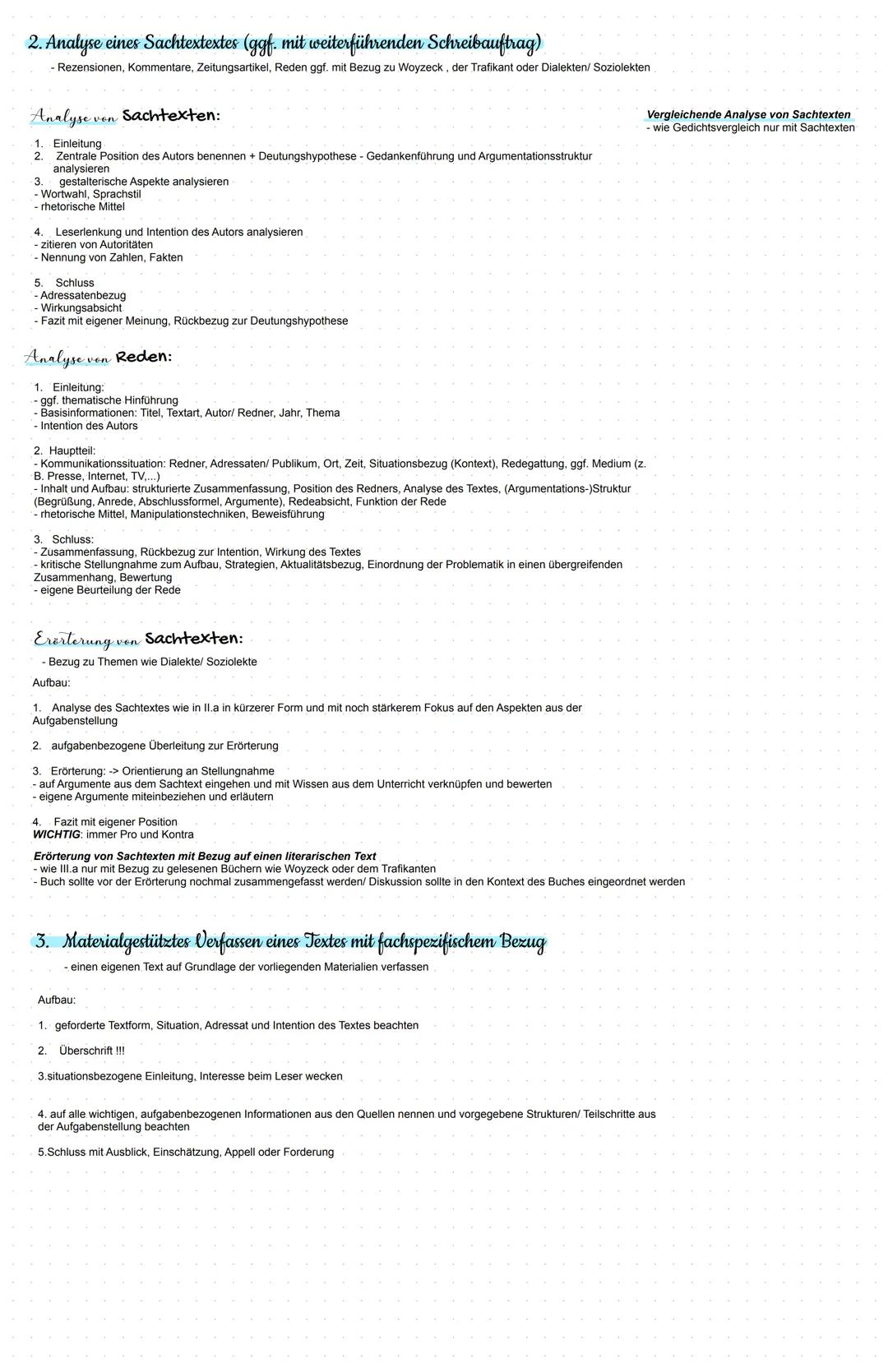 # mogliche Aufgabenstellungen
1. Analyse von literarischen Texten (ggf. mit weiterführenden Schreibauftrag)
2. Analyse eines Sachtextes (