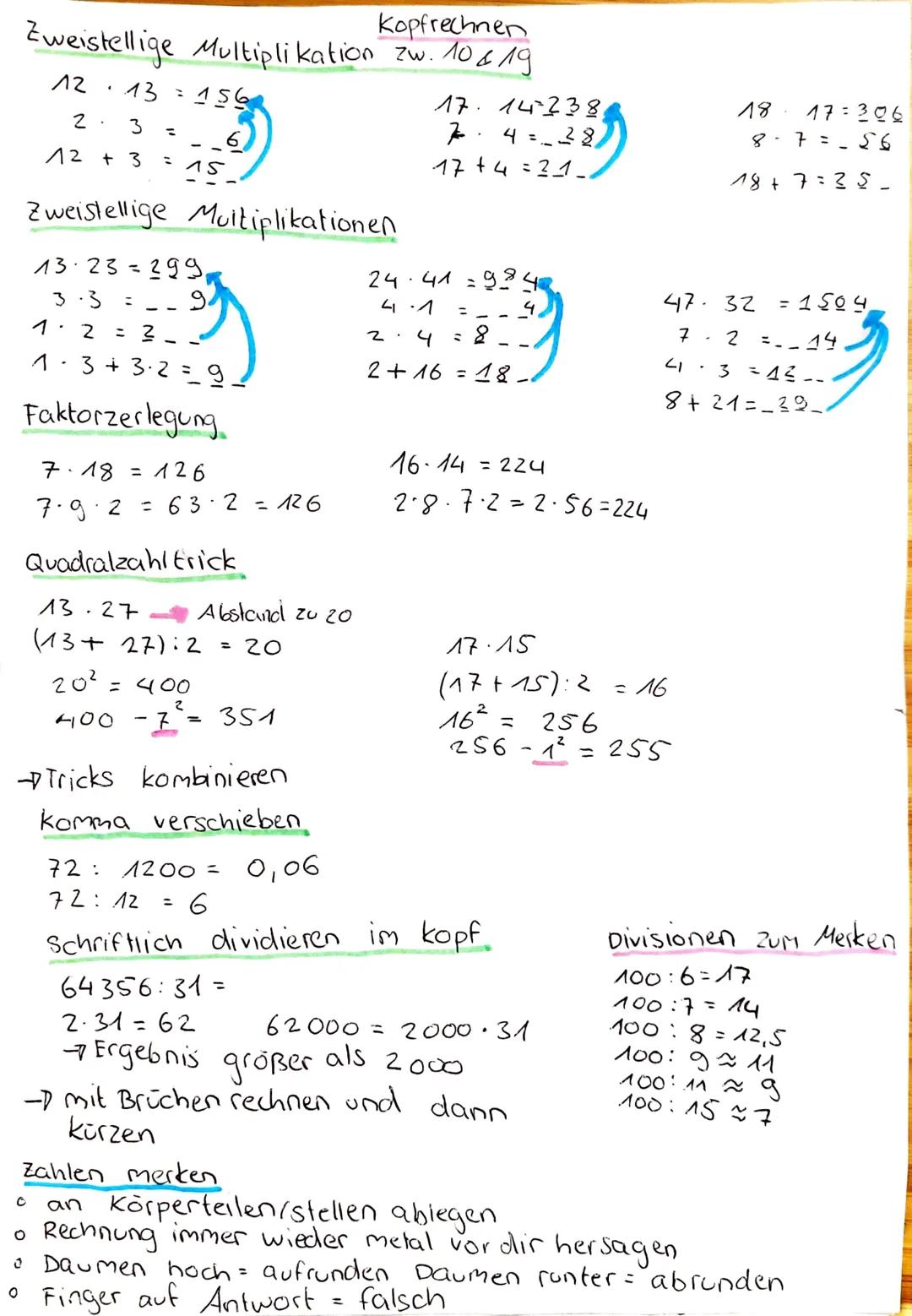 Ba - Psy
Schlussfolgerndes Denken numerisch
Einheiten miteinander verrechnen:
km/h. h = km
km
km/h
km/h = h
km
Operationen Trick:
h
P = P
G