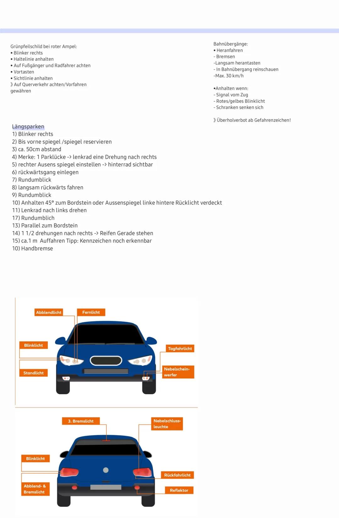 # Prüfung
Theorie Fragen:
Ölstand messen:
→ Wenn man gefahren ist, 10 min. warten & dann erst messen
→ Auto muss eben stehen
• Stab
•