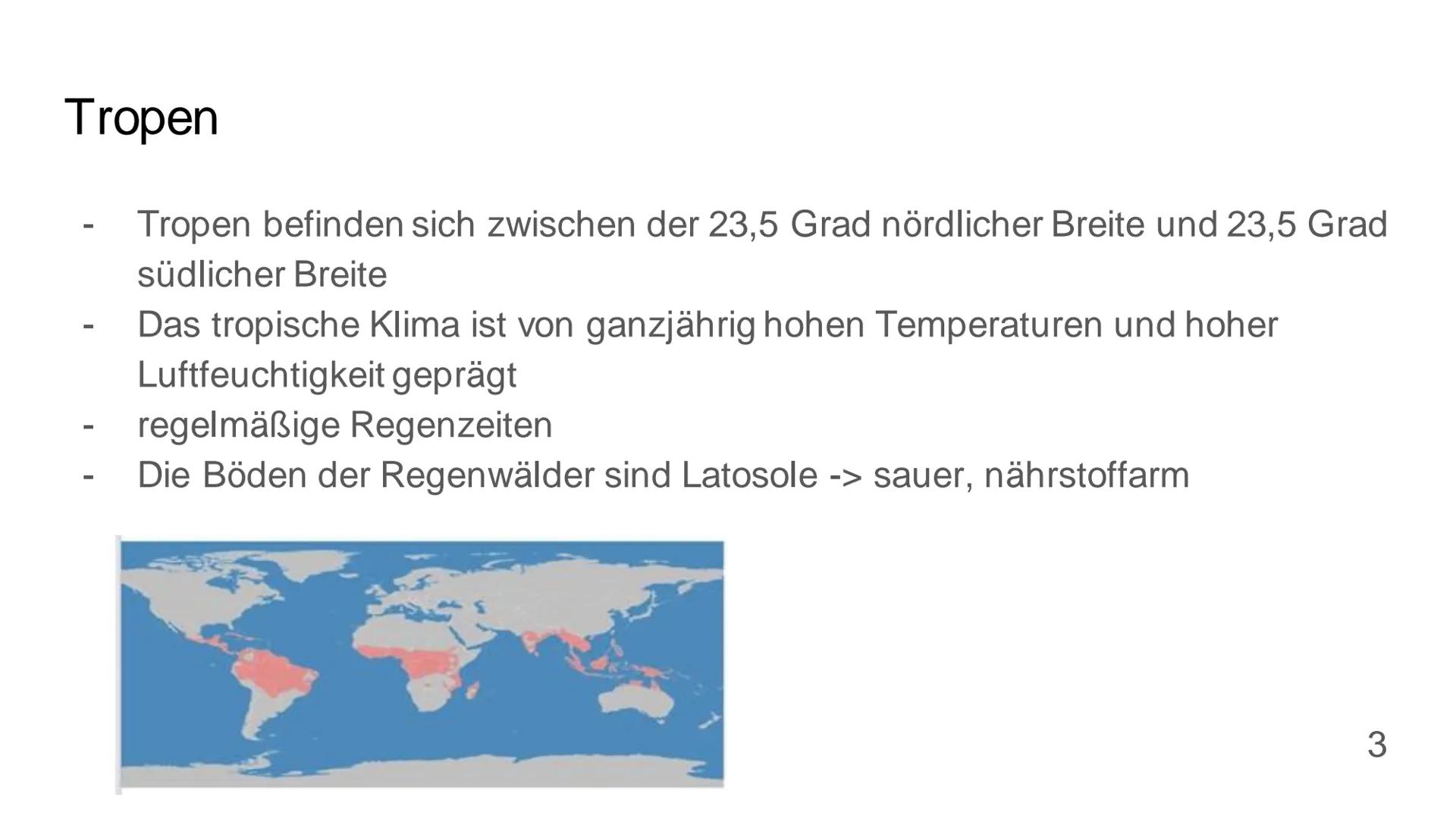 Landwirtschaft in den
Tropen
Chenyan und Finja
1 Inhaltsverzeichnis
• Tropen
Subsistenzwirtschaft
• Milpa Solar System
Monokulturen
Plantage