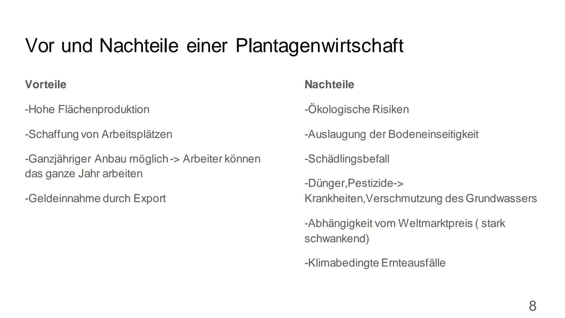 Landwirtschaft in den
Tropen
Chenyan und Finja
1 Inhaltsverzeichnis
• Tropen
Subsistenzwirtschaft
• Milpa Solar System
Monokulturen
Plantage