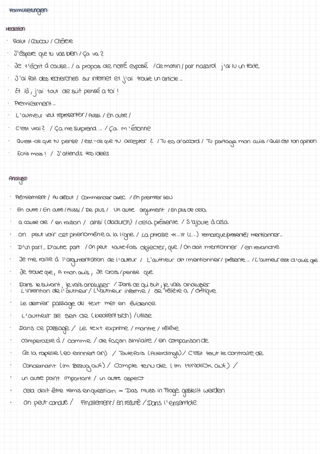 Formulierungen Analyse
