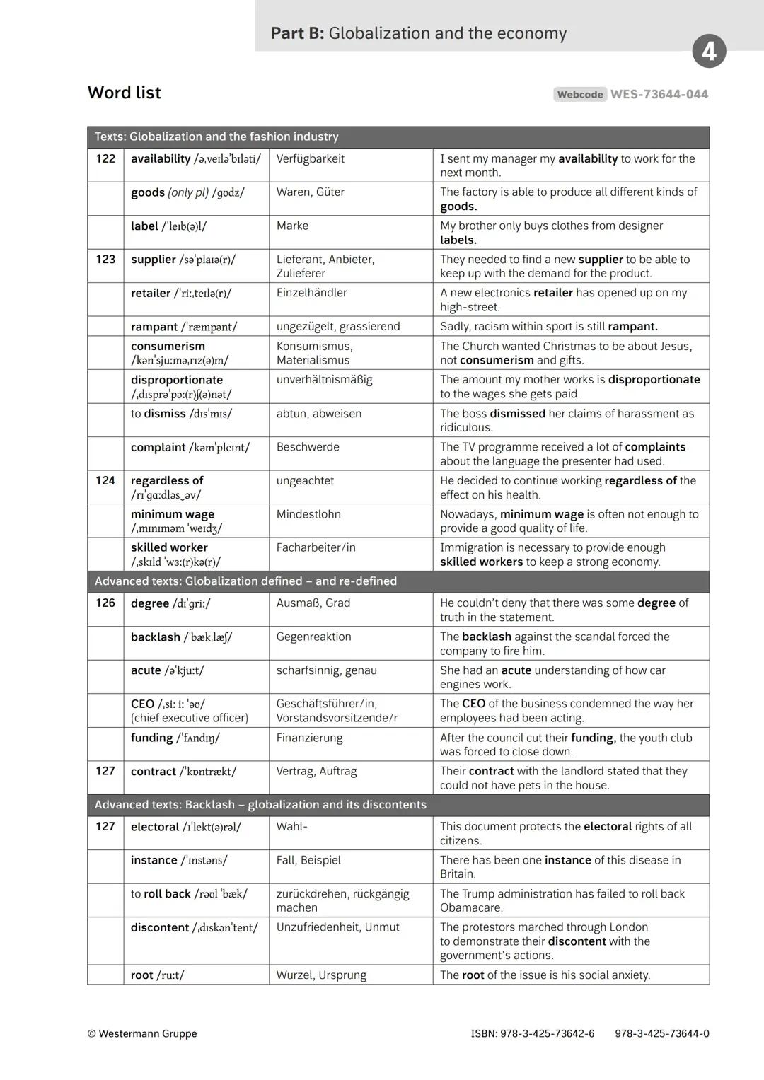 Vokabeln zur Globalization (EnglischLK)