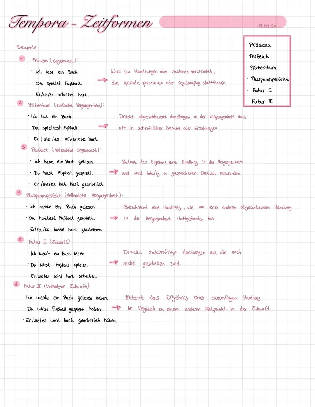 Tempora - Zeitformen