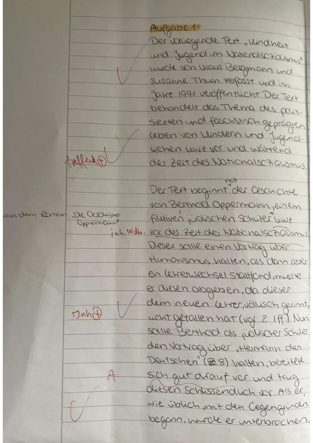 Klausur Erziehung im Nationalsozialismus