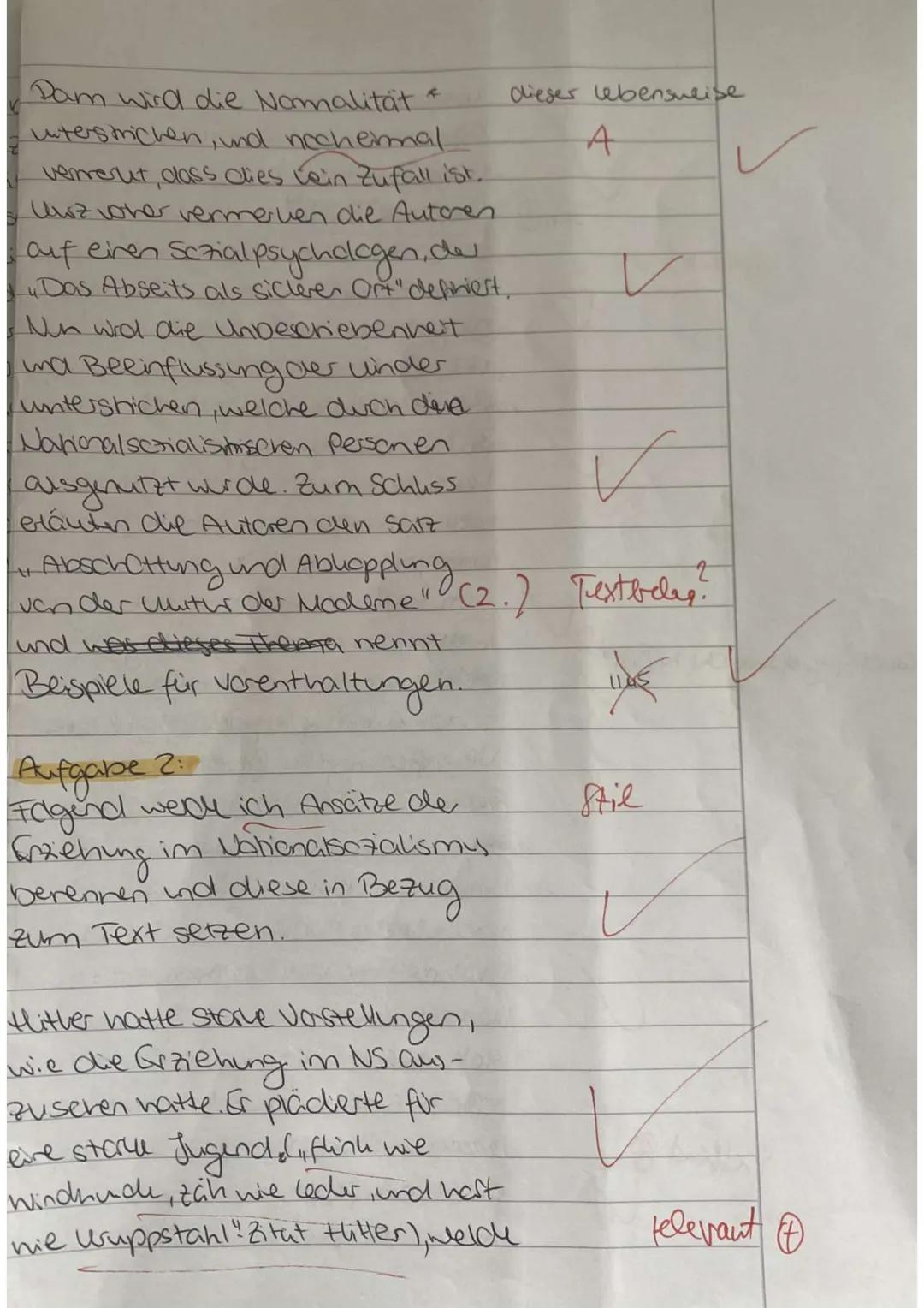 Freffendo
aus dem Roman. Die Ceschister
Oppermann"
Man @ V
Aufgabe 1³
Der vorliegende Text, Kindheit
und Jugend im Nationalsozialismy!
Bergm