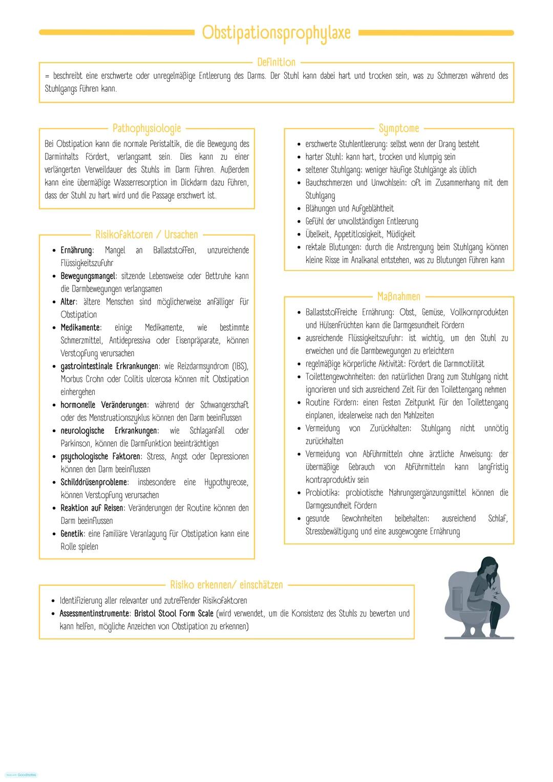 # Dekubitusprophylaxe
Definition
= örtlich begrenzte Schädigung der Haut / des Gewebes, die durch zu lange/starke Druck- oder Scherkräfte