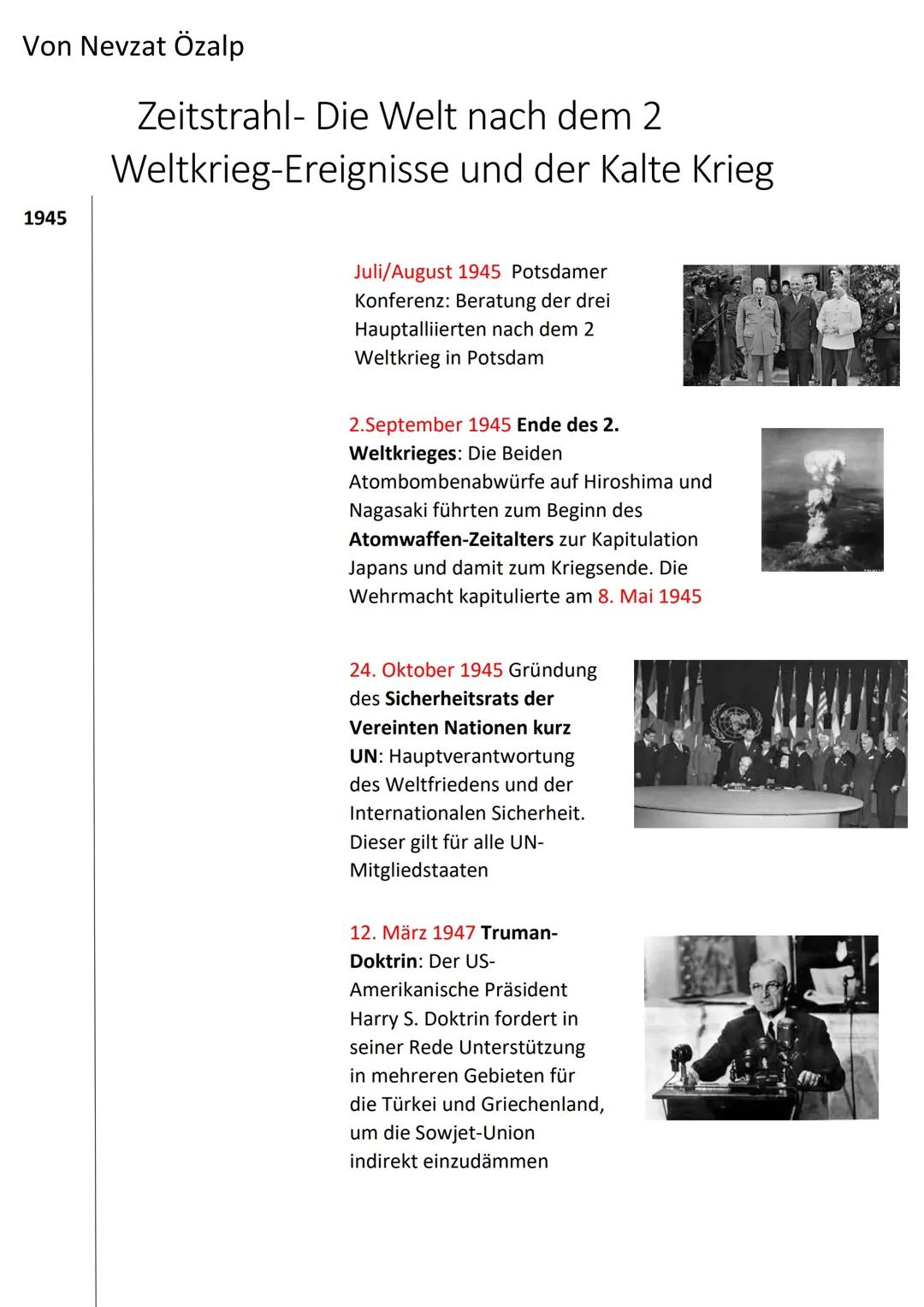 Kalter Krieg Zeitstrahl