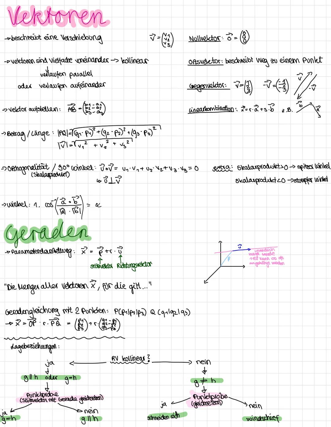 Vektoren
->beschreibt eine Verschiebung
- veletoren sind vielfache voneinander -> kollinear
verkaufen parallel
oder verlaufen aufeinander
->