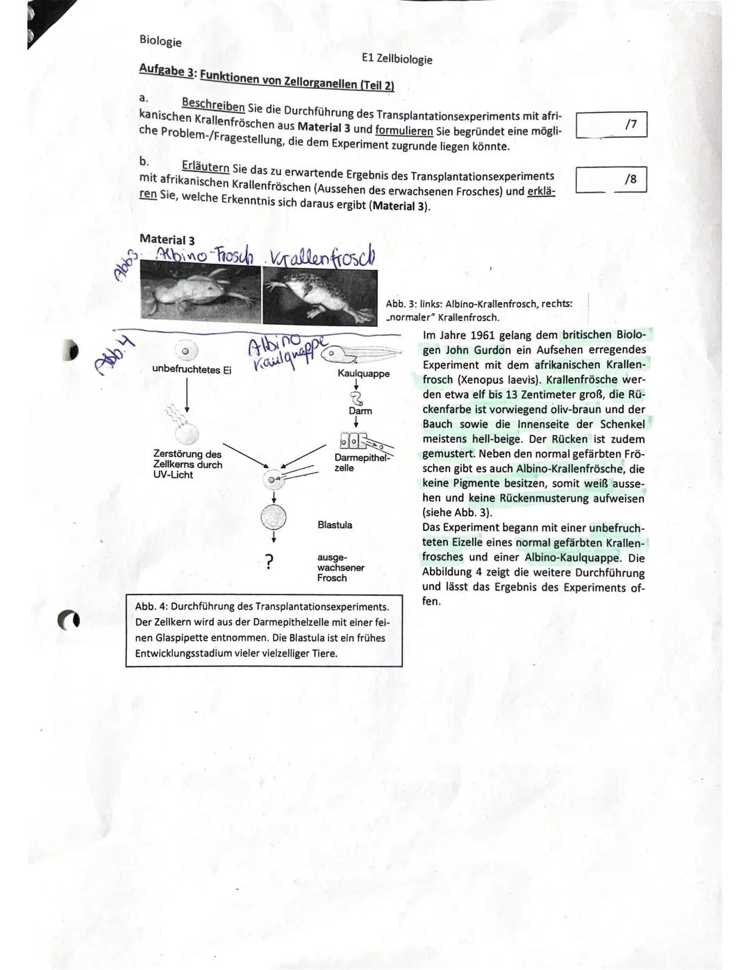 Biologie
Name:
Notenspiegel
Notenpunkte
Bis %
Anzahl
1 1 1-3
Erreichte Punktzahl: /50 BE
Note:
Begründen
Beschreiben
Beschriften
Erklären
Er