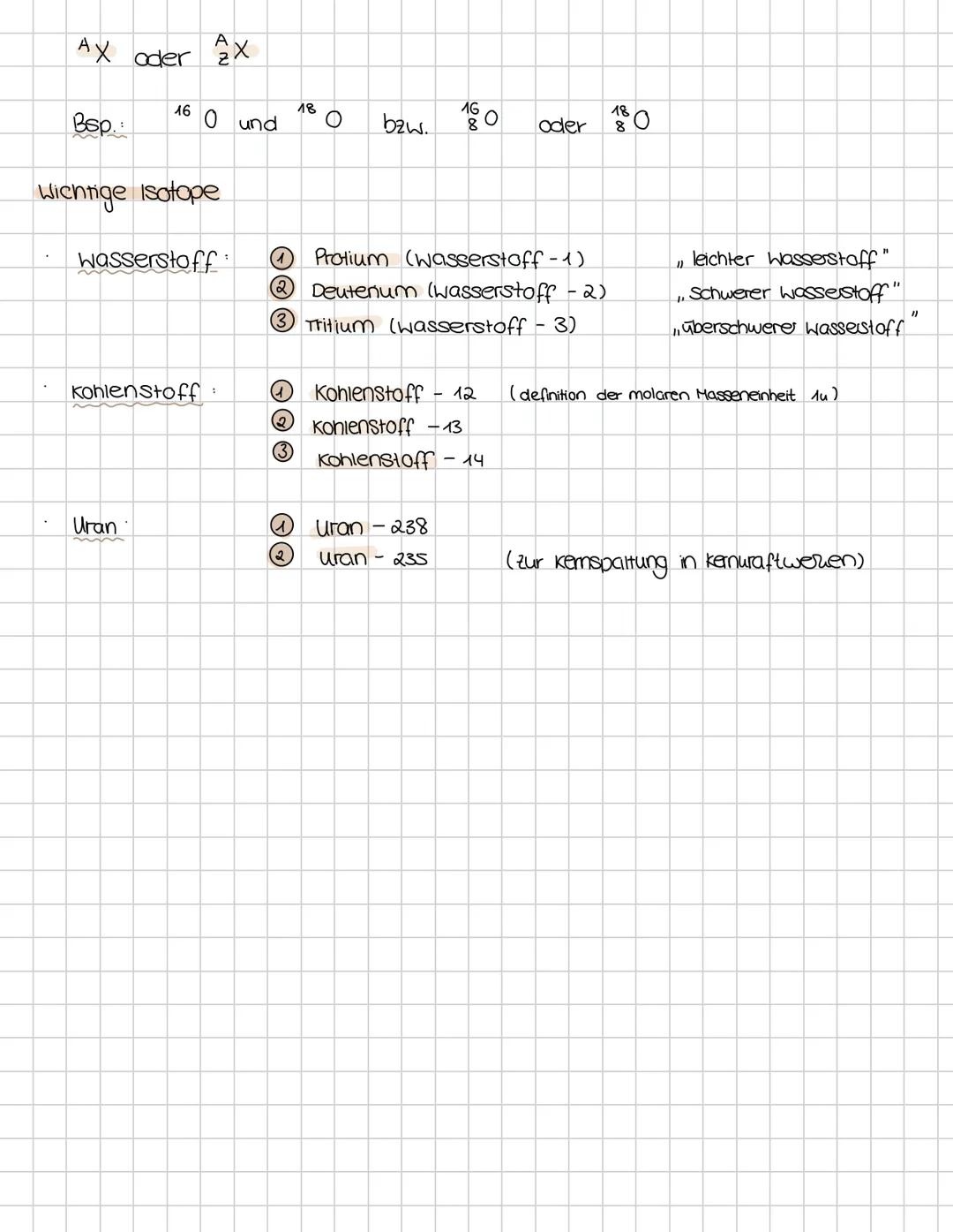 # Isotope und Isotopennachweis
Was sind Isotope ?
Atome eines Elements, die die gleiche Anzahl von Protonen und Elektronen haben
sie unter