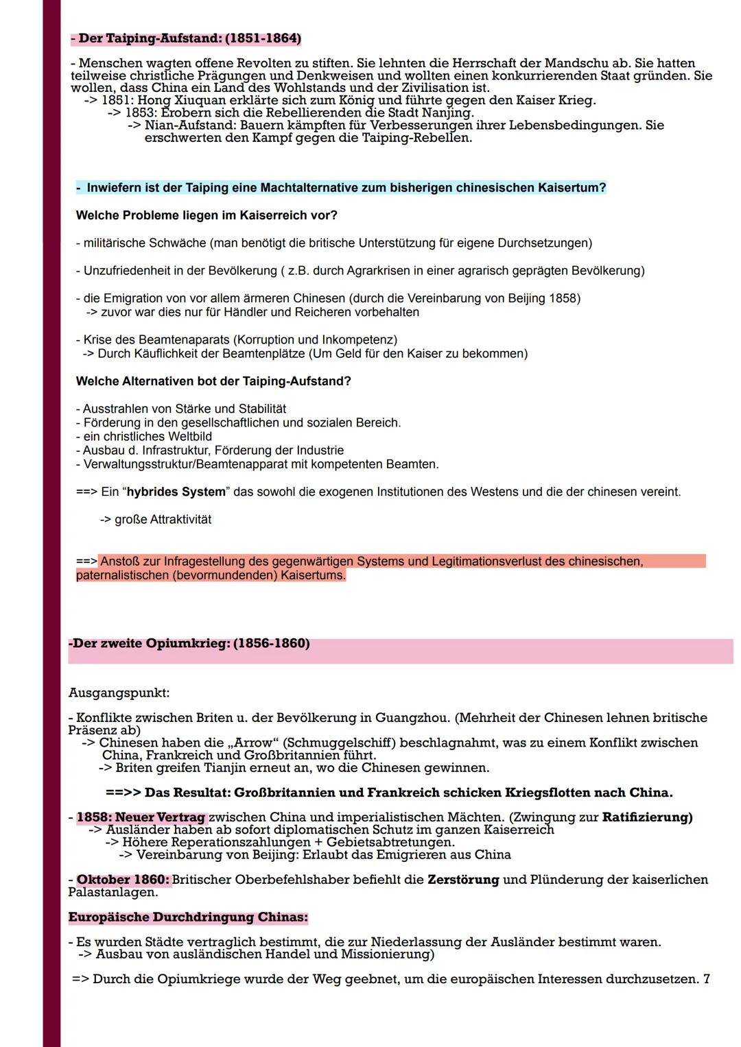 # Die imperialistischen Mächte in
China
Zeitstrahl: Ereignisgeschichte und Background-knowledge
1644: ----> Beginn der Qing-Dynastie
Nach
