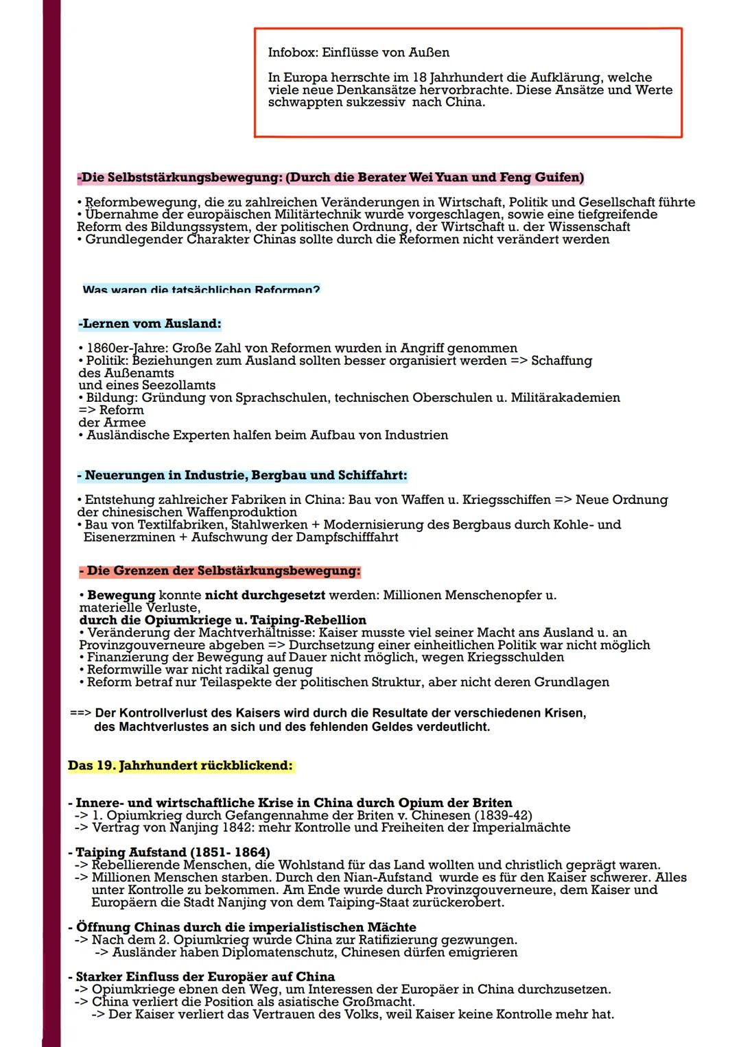 # Die imperialistischen Mächte in
China
Zeitstrahl: Ereignisgeschichte und Background-knowledge
1644: ----> Beginn der Qing-Dynastie
Nach