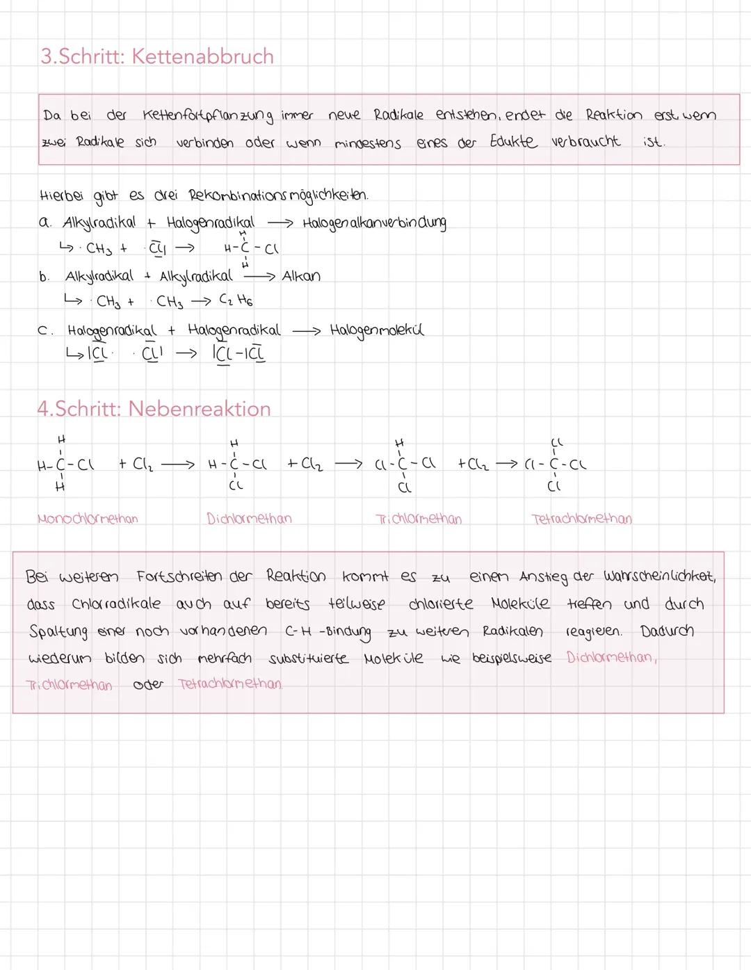H
Reaktion: H-C - H
H
Radikalische Substitution
Alkan
->>
CH₂
+
Licht
energie
1.Schritt: Kettenstartreaktion
homoly fische
Spaltung
ICU CU
I