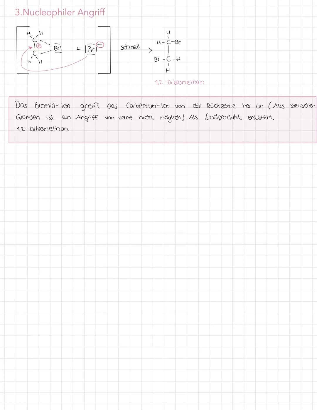 Elektrophile Addition
einer elektrophilen Addition versteht man die Anlagerung eines elektrophilen
Molekuls/Teilchen an ein
(=C-
Mehrfachbin