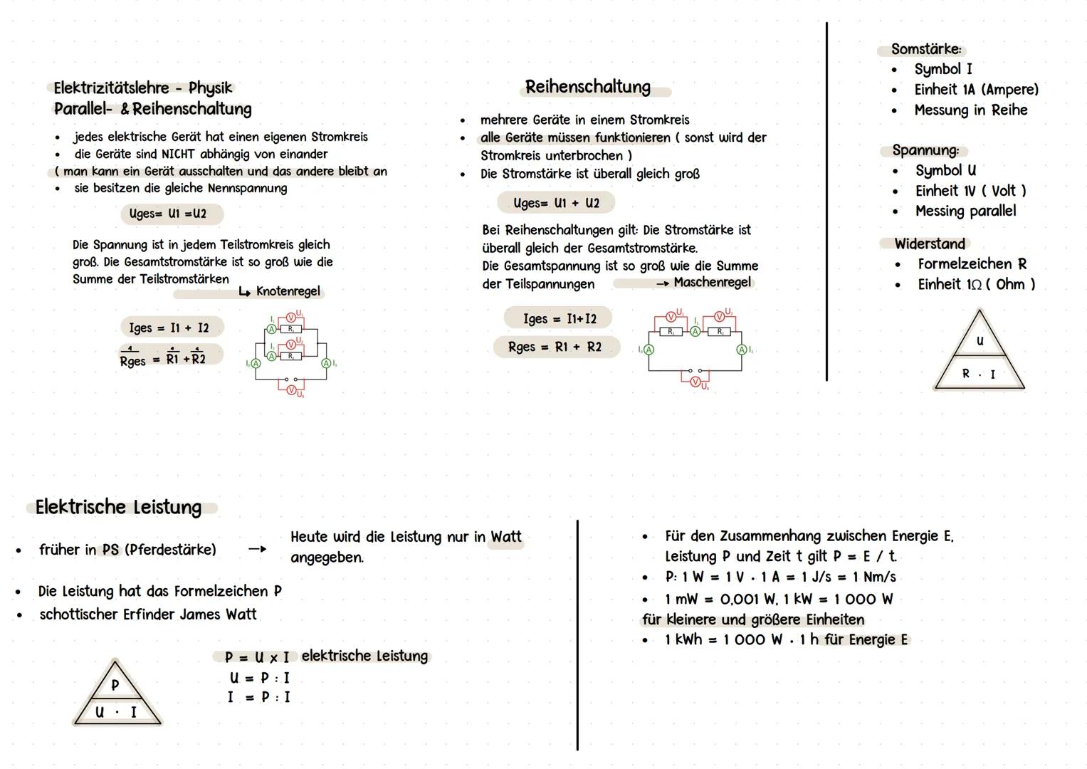 ●
●
Elektrizitätslehre - Physik
Parallel- & Reihenschaltung
jedes elektrische Gerät hat einen eigenen Stromkreis
die Geräte sind NICHT abhän