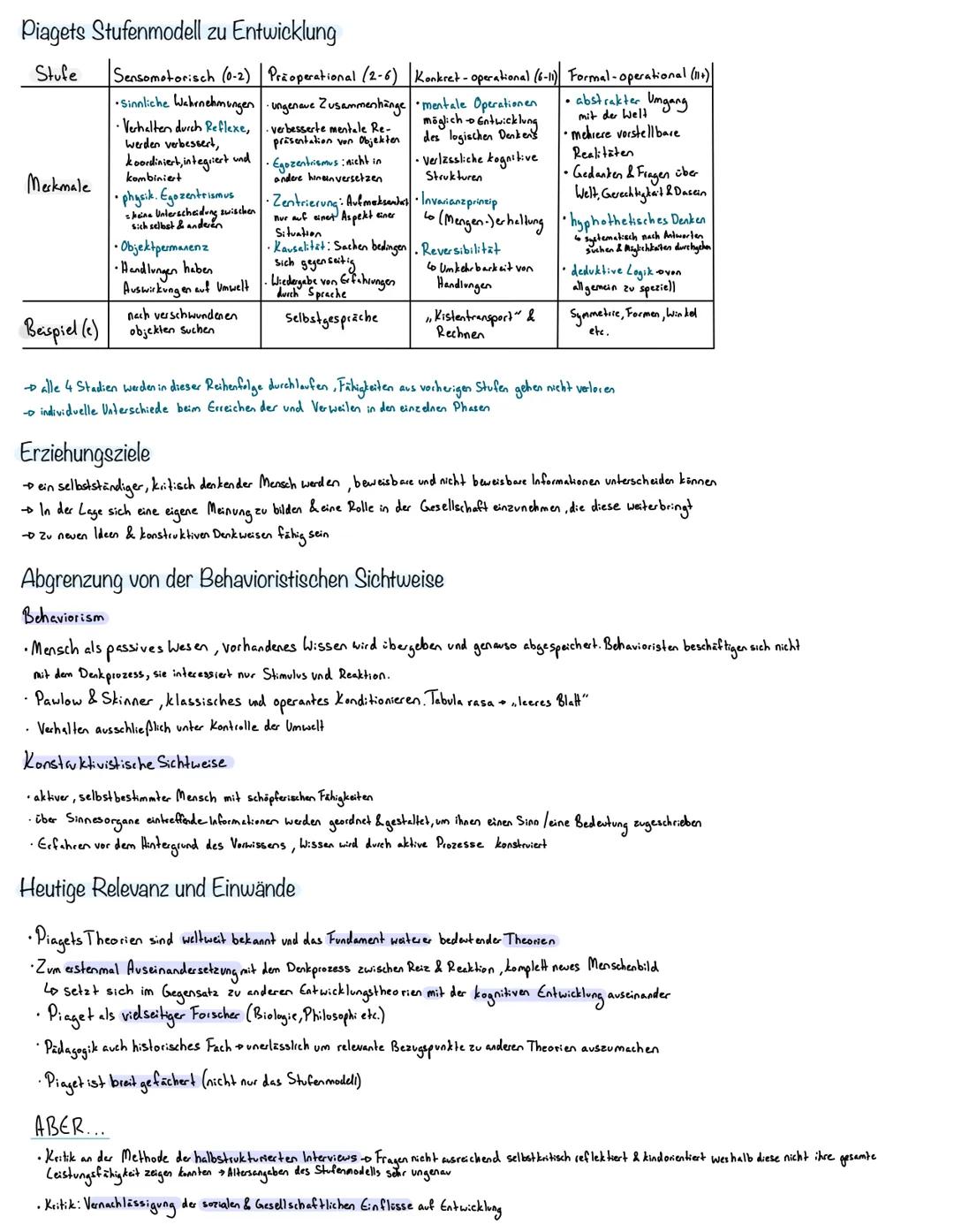# Pädagogik Klausur QI - Entwicklung & Piaget
Was ist Entwicklung?
Entwicklung und Sozialisation bezeichnen Veränderungen von Menschen, di