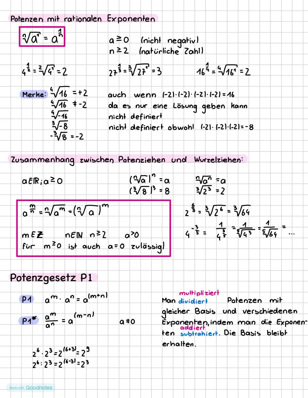 Potenzen mit ganzzahligen Exponenten.
Für reelle Zahlen a und natürliche Zahlen n
Potenzen
a
aº=1
aaa...aª
n-Fahtoren für ²1
-2
a
=
a₁ = a
P