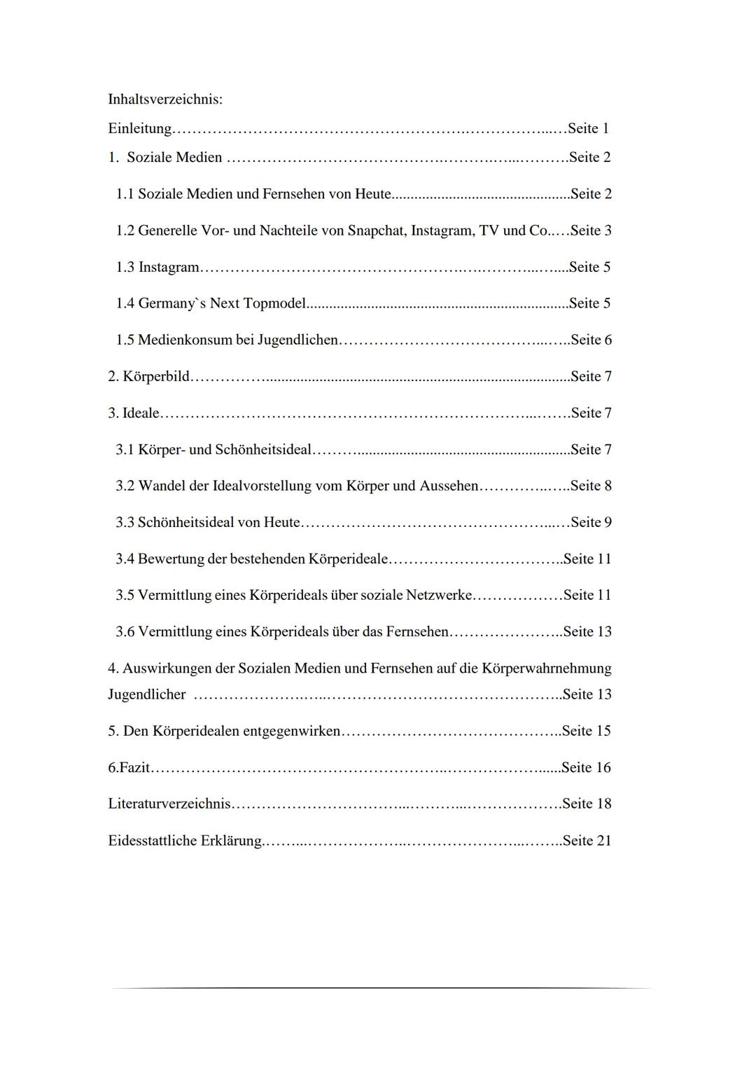 Domgymnasium liiil Verden
Die Auswirkungen Sozialer Medien und Fernsehen auf die Körper-
wahrnehmungen Jugendlicher
Facharbeit im Seminarfac