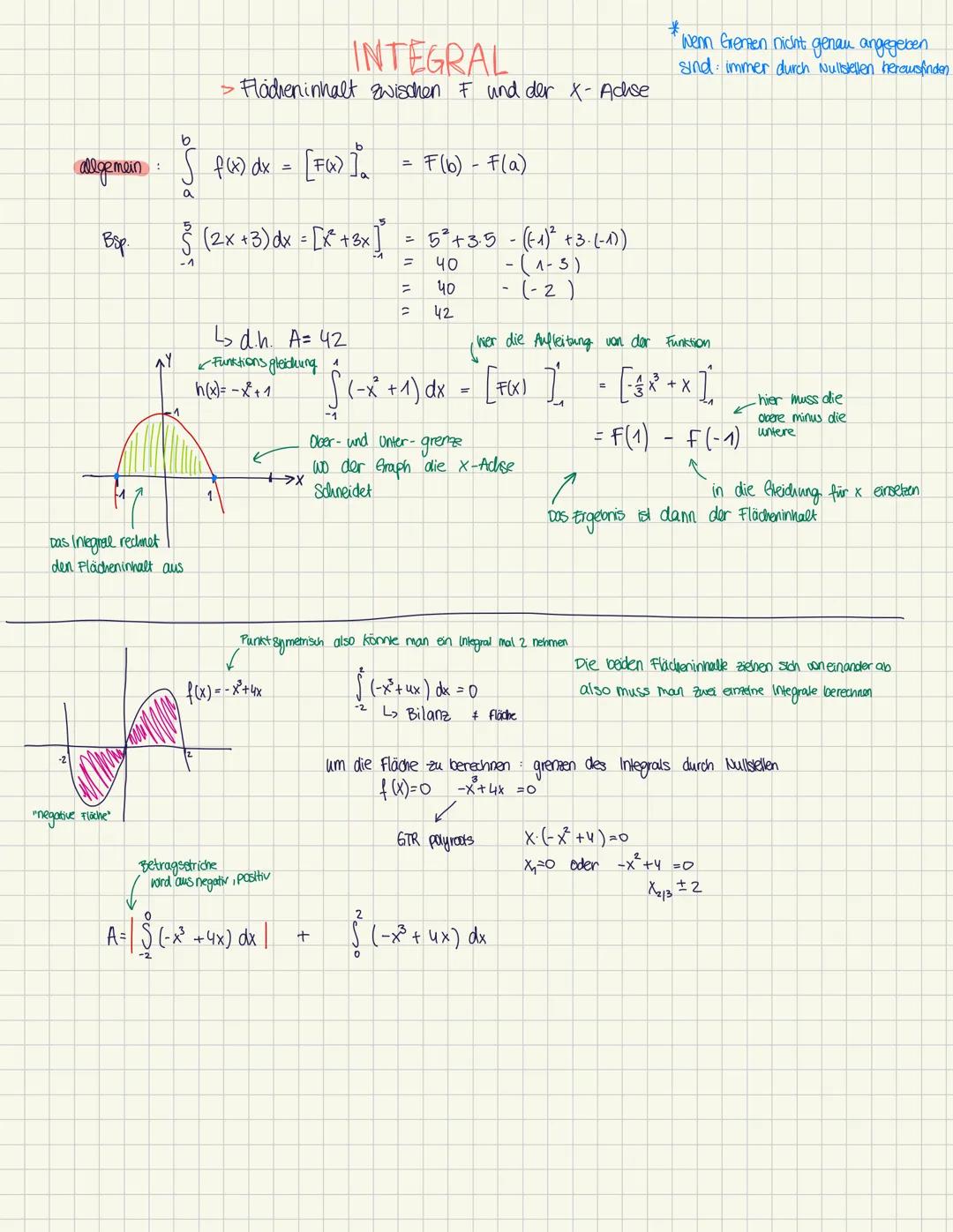 # Regeln zu Integral
um stammfunktion von Aldeatung rauszufinden
```
ablerten
F(x)
f(x)
f'(x)
aufleiten
aufleiten
```
Potenaregel
$