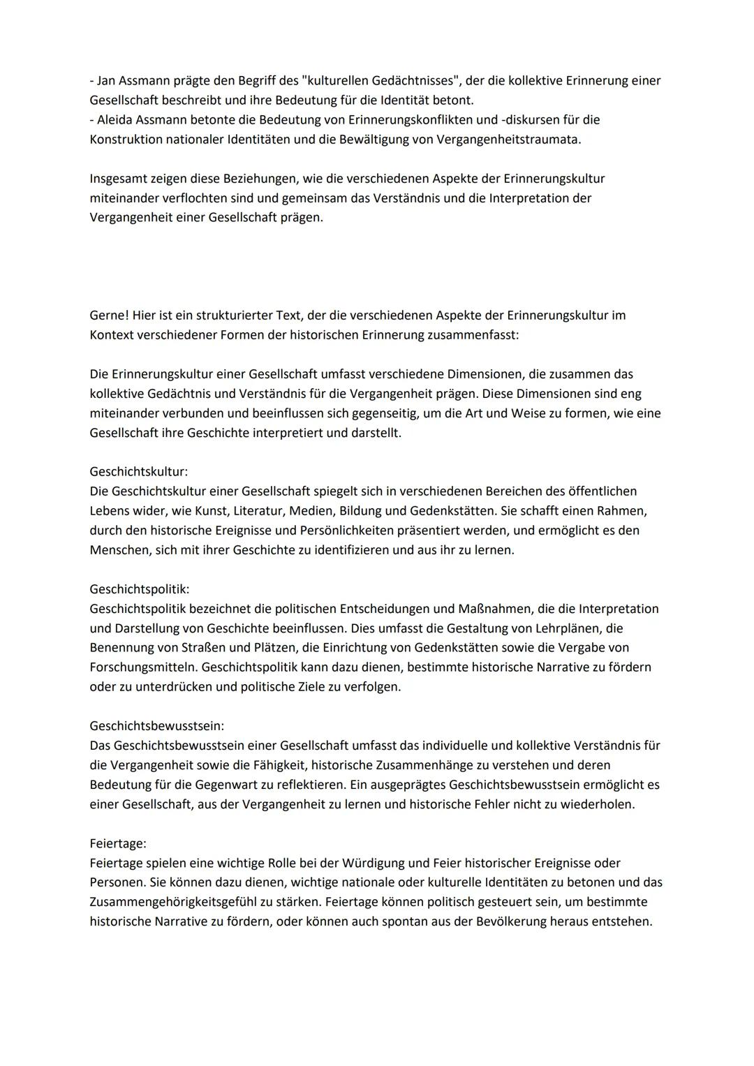 Träger
Unspezifisch, Zeitzeugen einer Spezialisierte Traditionsträger
Erinnerungsgemeinschaft
Geschichtsbewusstsein und Geschichtskultur n