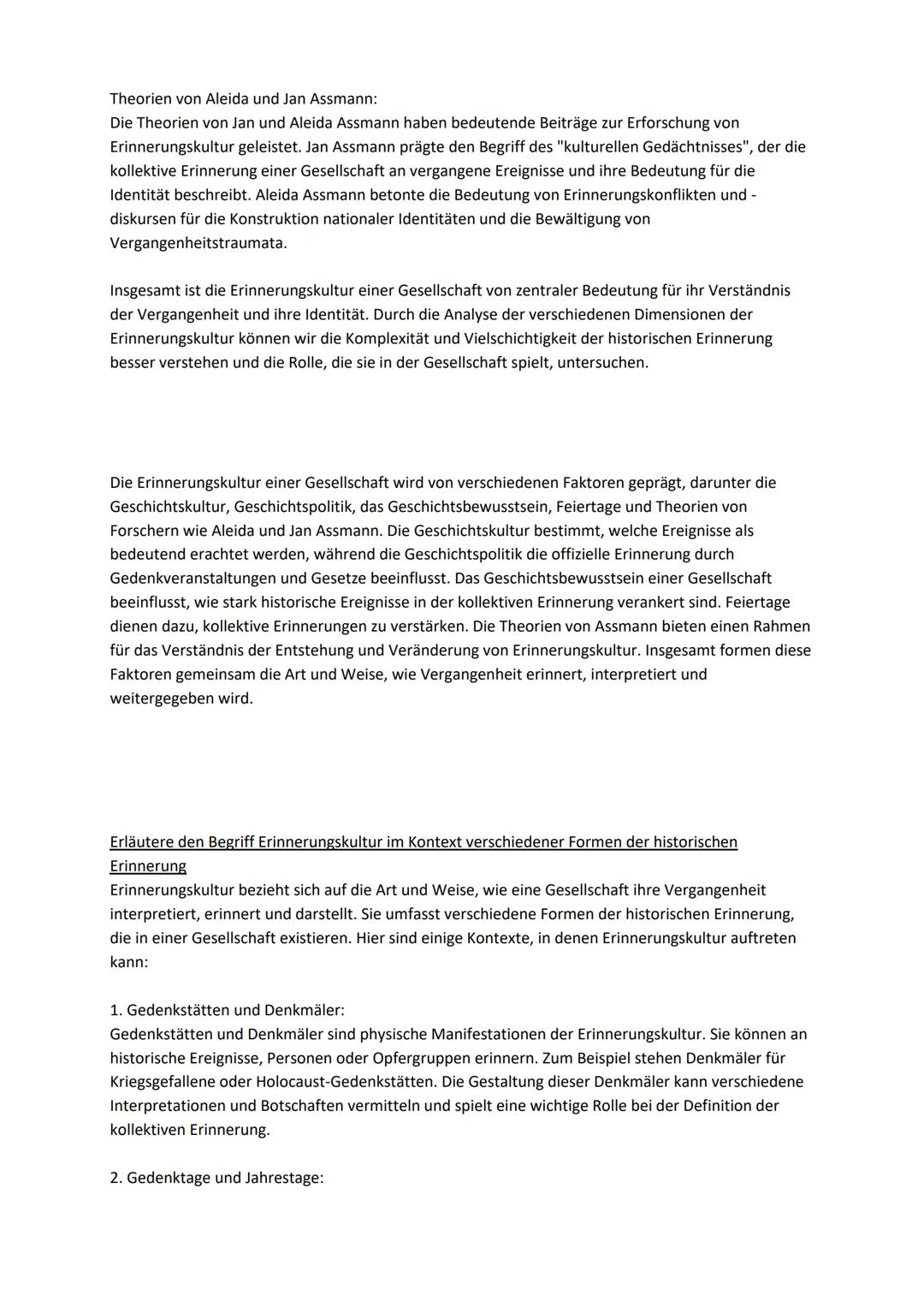 Träger
Unspezifisch, Zeitzeugen einer Spezialisierte Traditionsträger
Erinnerungsgemeinschaft
Geschichtsbewusstsein und Geschichtskultur n