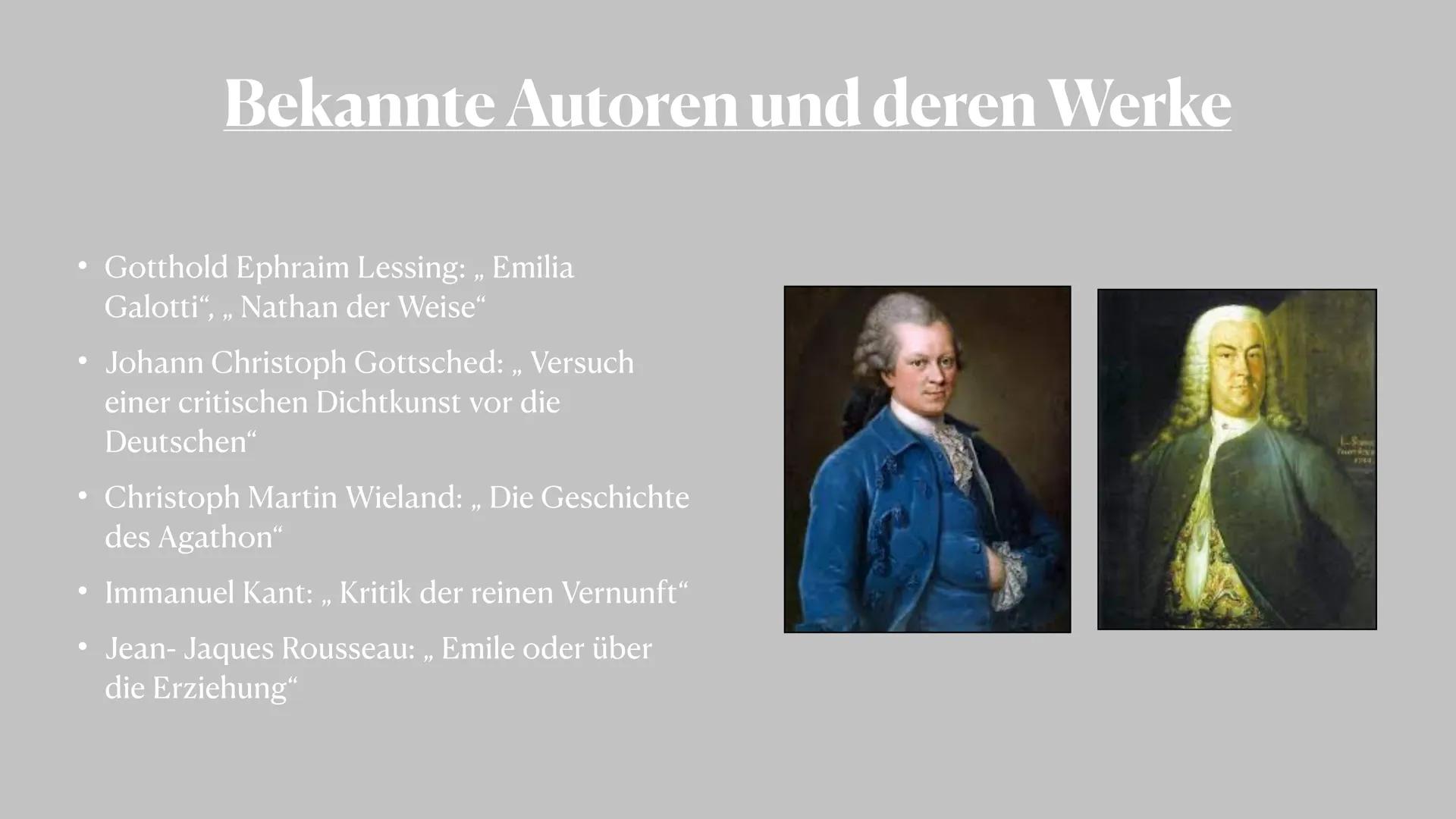 # Epoche: Aufklärung
zwischen 1720 und 1800 # Gliederung
* Was bedeutet die Epoche „Aufklärung "?
* Merkmale
* Historischer Hintergr