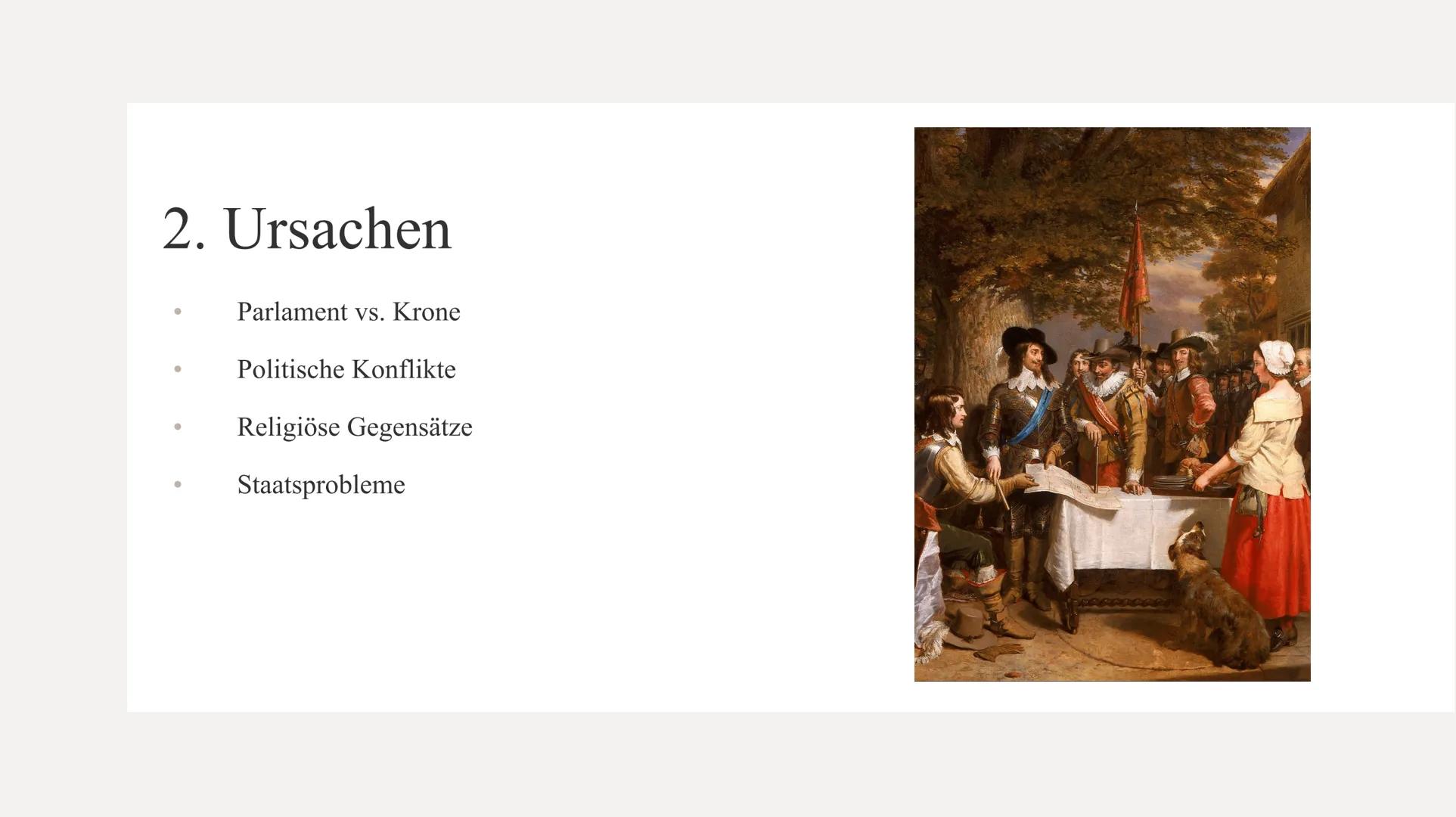 Die Englische
Revolution Gliederung
1. Biografie Karl 1.
2. Ursachen
3. Verlauf der Revolution
4. Glorious Revolution
5. Ergebnisse/ Folgen