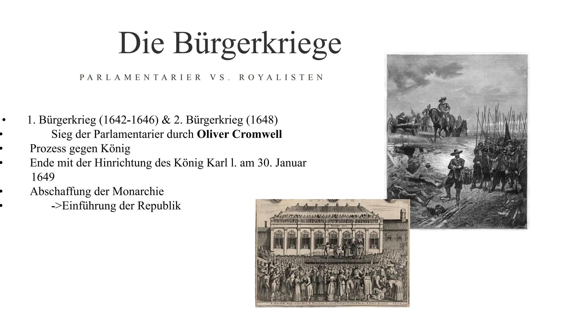 Die Englische
Revolution Gliederung
1. Biografie Karl 1.
2. Ursachen
3. Verlauf der Revolution
4. Glorious Revolution
5. Ergebnisse/ Folgen