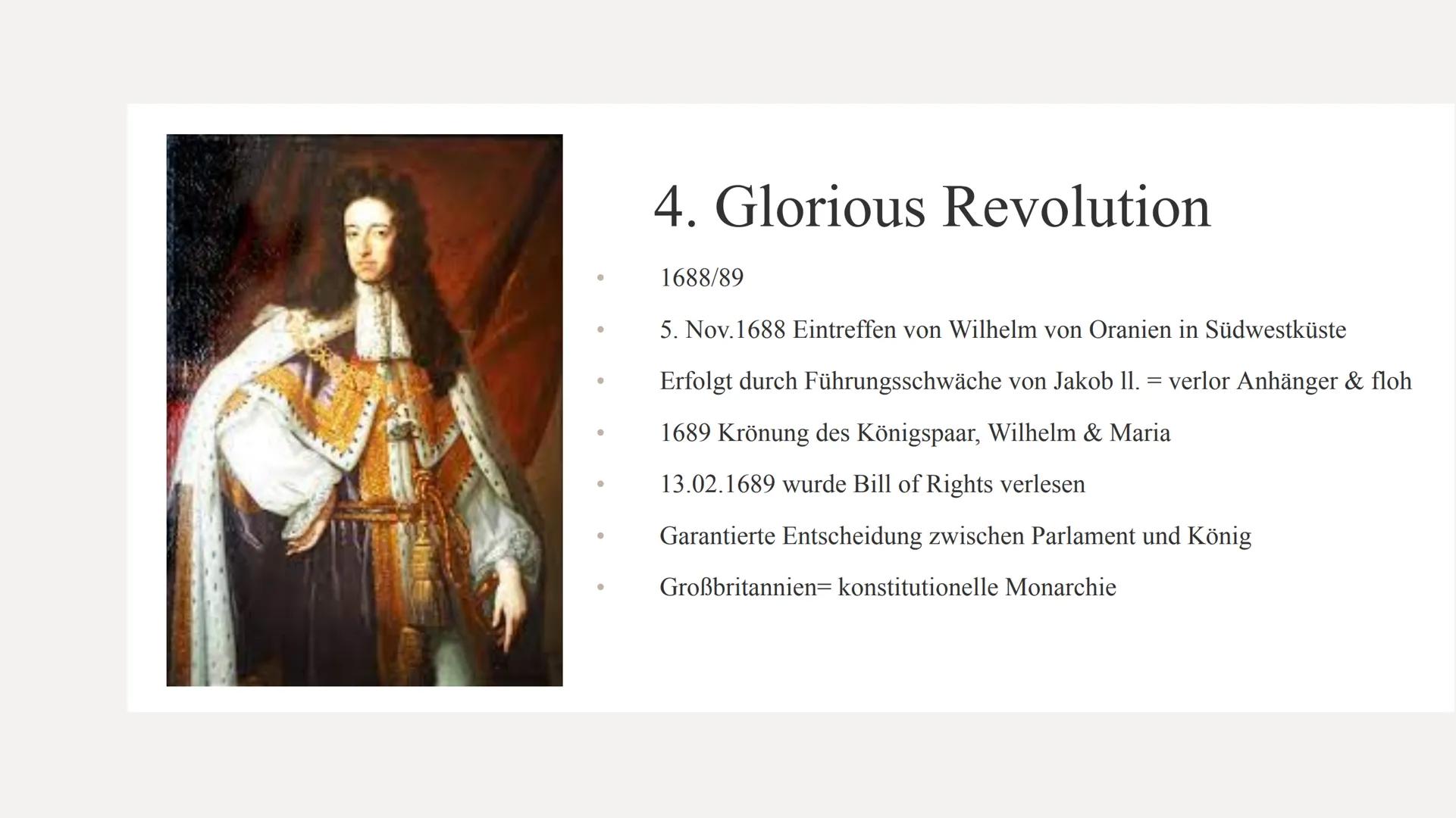 Die Englische
Revolution Gliederung
1. Biografie Karl 1.
2. Ursachen
3. Verlauf der Revolution
4. Glorious Revolution
5. Ergebnisse/ Folgen