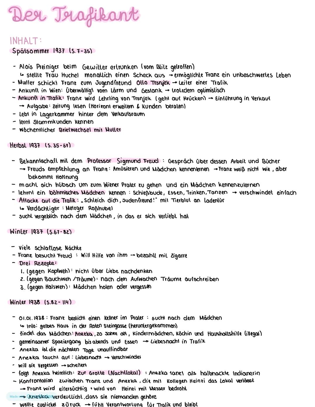Der Trafikant
INHALT:
Spätsommer 1937 (S. 7-35)
- Alois Preiniger beim Gewitter ertrunken (vom Blitz getroffen)
Stellte Frau Huchel monatlic