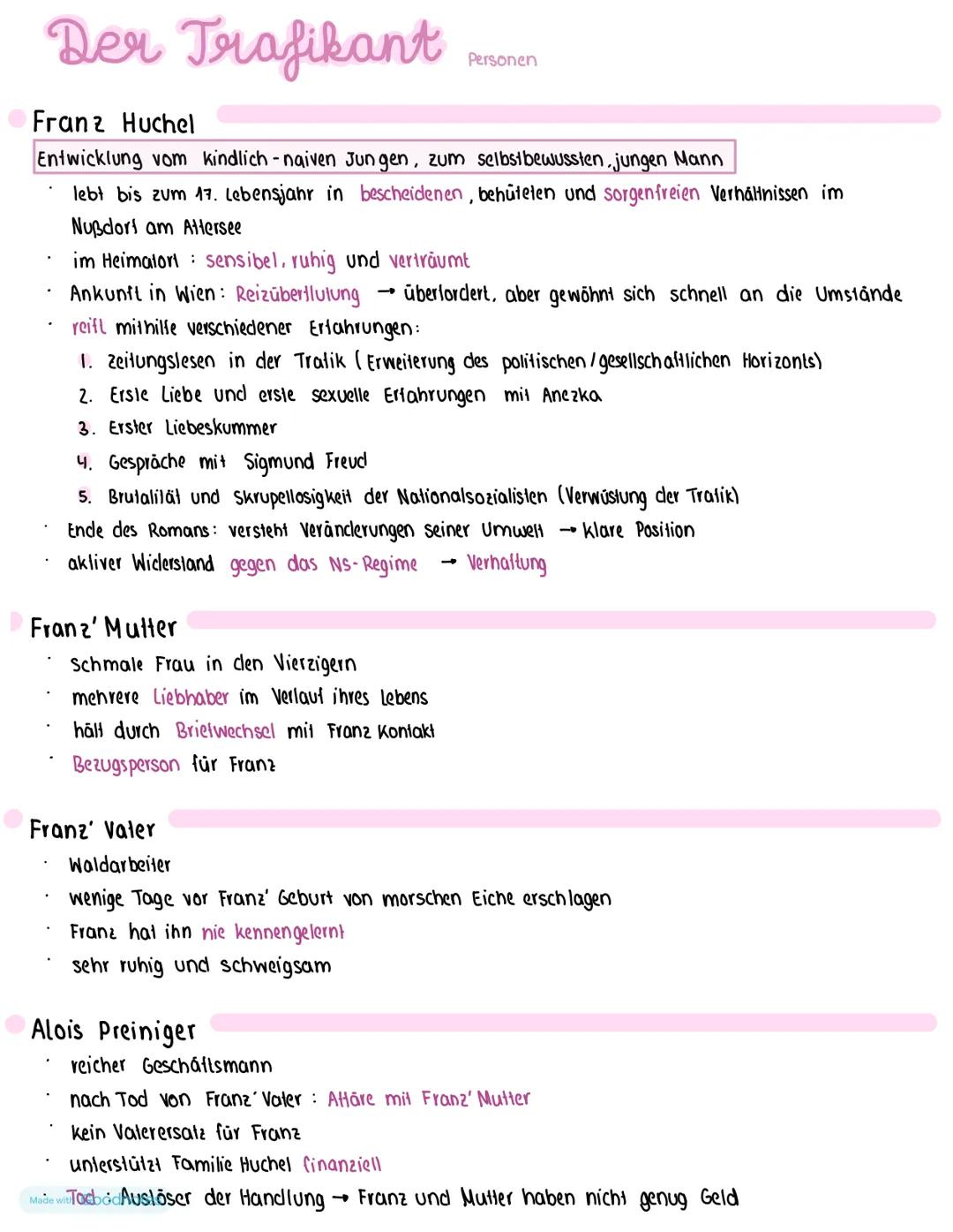 Der Trafikant
INHALT:
Spätsommer 1937 (S. 7-35)
- Alois Preiniger beim Gewitter ertrunken (vom Blitz getroffen)
Stellte Frau Huchel monatlic