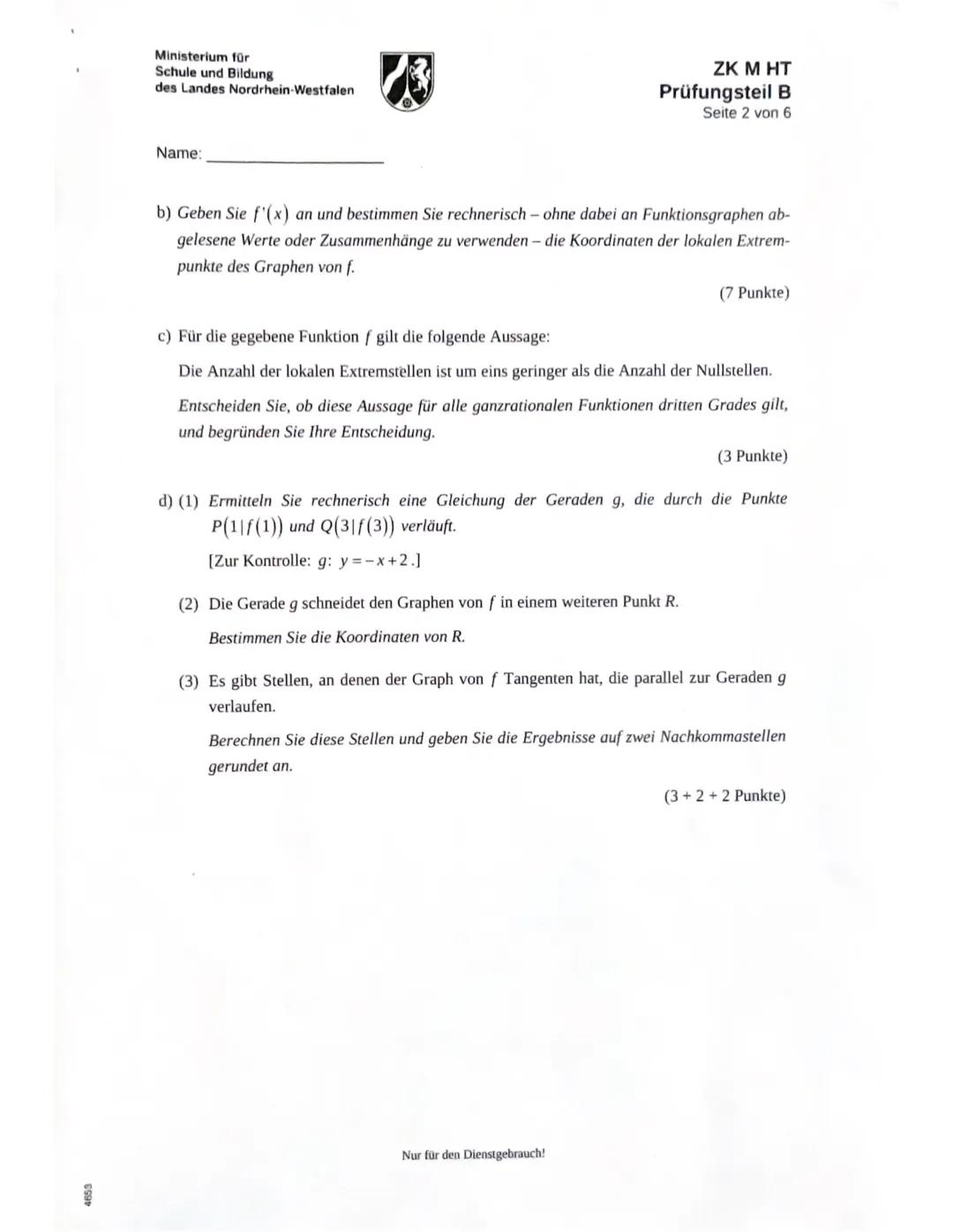 4653
Ministerium für
Schule und Bildung
des Landes Nordrhein-Westfalen
Name: MIQ
Zentrale Klausur am Ende der Einführungsphase
2023
Mathemat