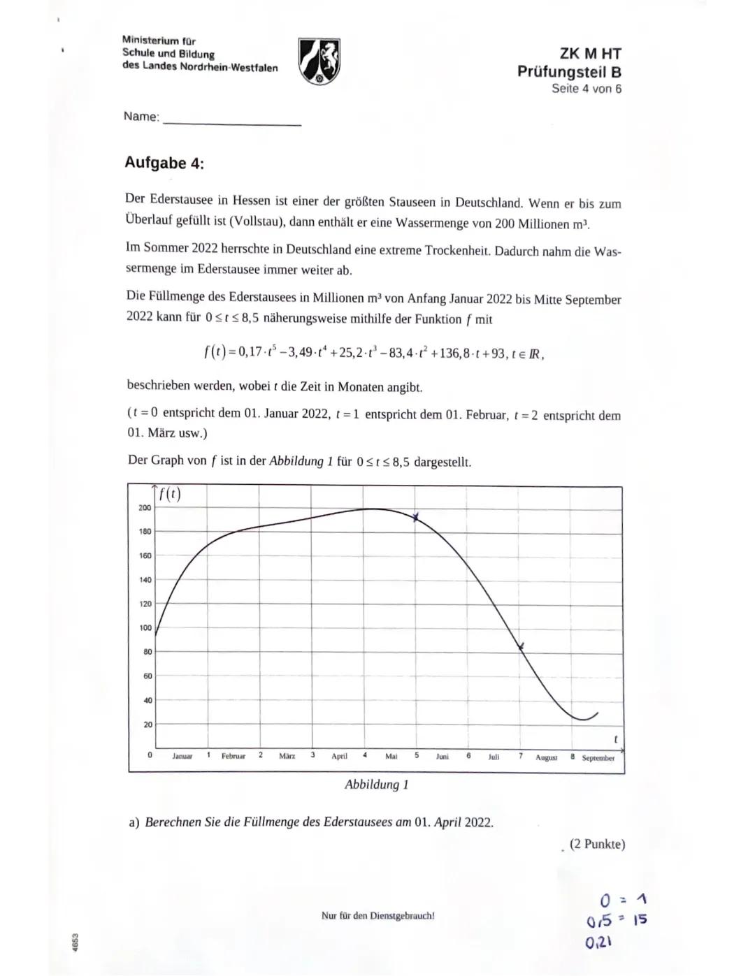 4653
Ministerium für
Schule und Bildung
des Landes Nordrhein-Westfalen
Name: MIQ
Zentrale Klausur am Ende der Einführungsphase
2023
Mathemat