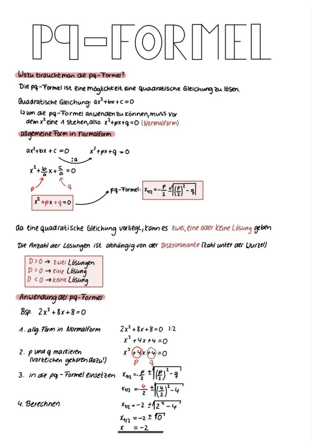 PQ Formel