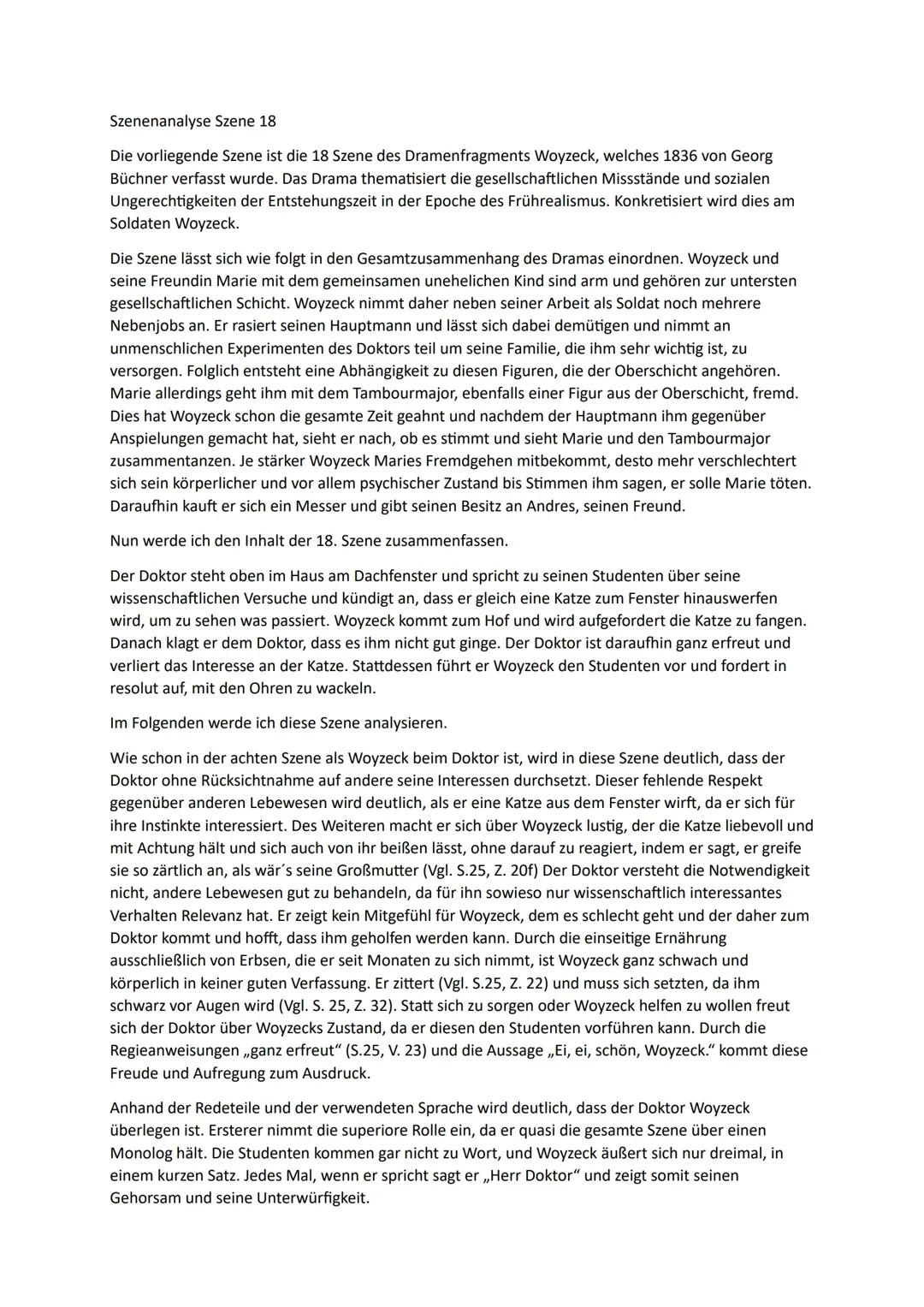 Szenenanalyse Szene 18 in Woyzeck