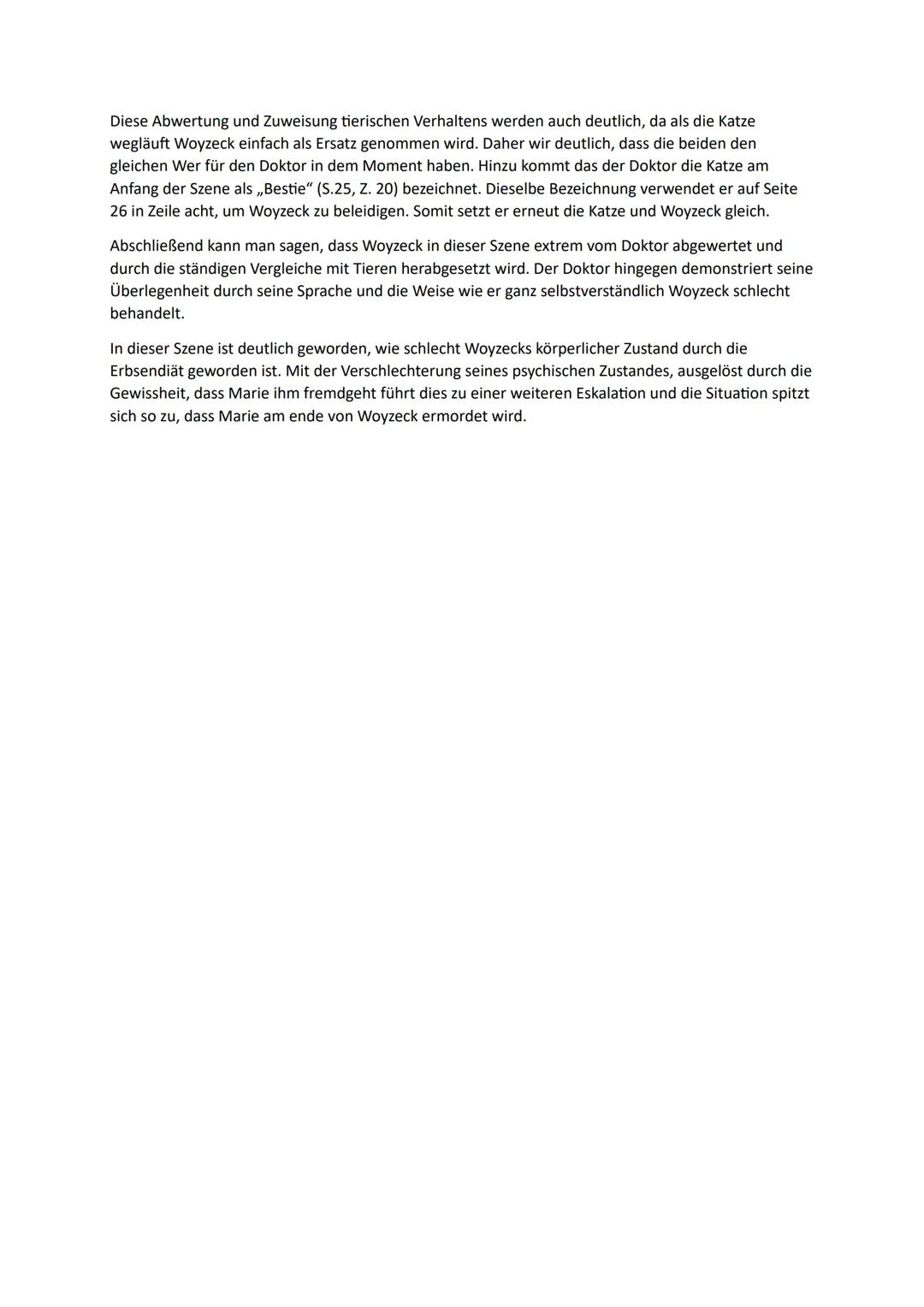 Szenenanalyse Szene 18.
Die vorliegende Szene ist die 18 Szene des Dramenfragments Woyzeck, welches 1836 von Georg
Büchner verfasst wurde. D