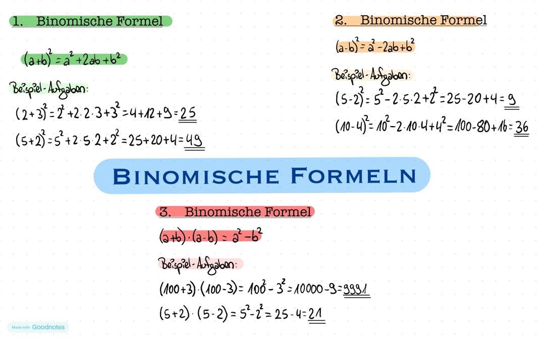 Binomische Formeln