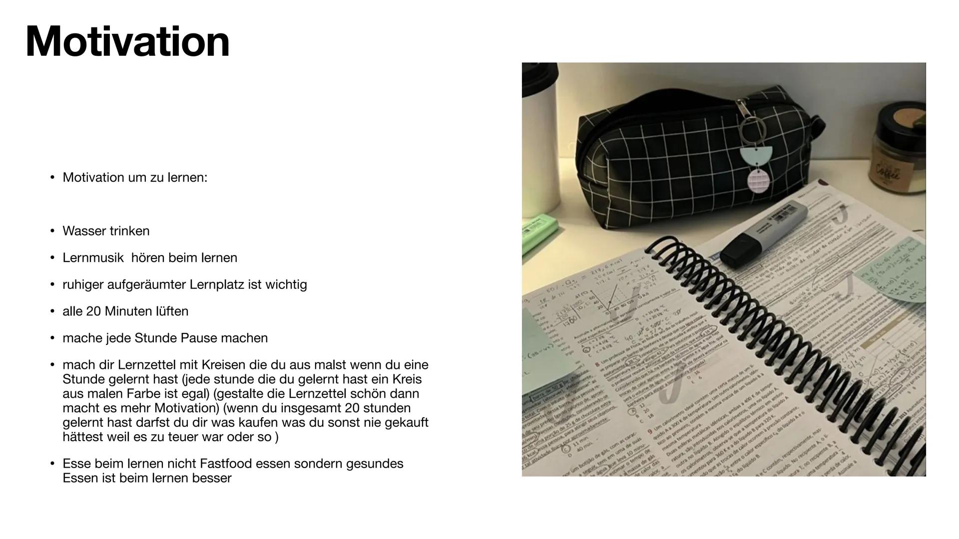 Lerntipps
Für die Schule Inhalt
•
Auswendig lernen
• Motivation
• Lernmethoden
• Konzentration
Lerntipps Hauptfächer
Last Minute Lernen
Too