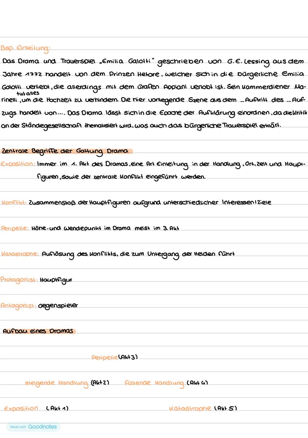 Dramenszene analysieren
Emilia Galotti Szenenanalyse Vorbereitung.
Einleitung: · Autor. Titel, Thema des Dramas
Hauptteil:
Inhalt:
· AktiSze