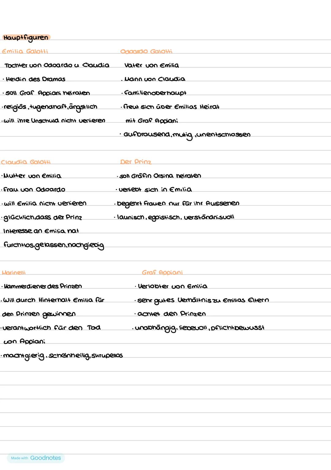 Dramenszene analysieren
Emilia Galotti Szenenanalyse Vorbereitung.
Einleitung: · Autor. Titel, Thema des Dramas
Hauptteil:
Inhalt:
· AktiSze