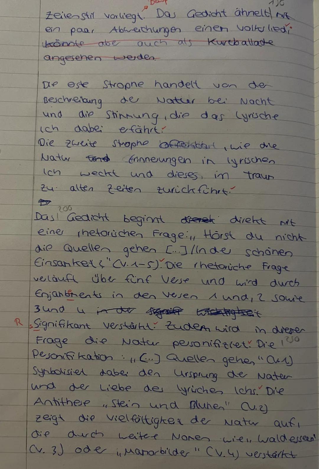 Aufgabe:
Analysiere das vorliegende Gedicht und begründe (im Rahmen deiner Analyse), warum es sich um ein
typisches Gedicht der Romantik ha