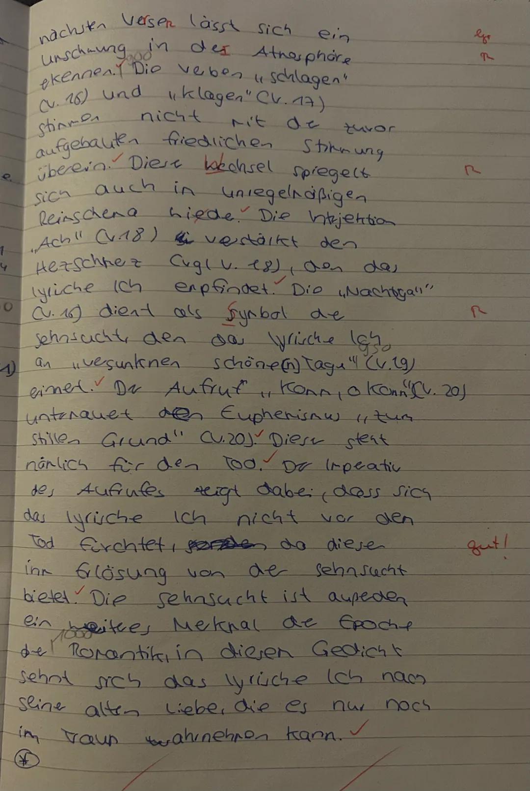 Aufgabe:
Analysiere das vorliegende Gedicht und begründe (im Rahmen deiner Analyse), warum es sich um ein
typisches Gedicht der Romantik ha
